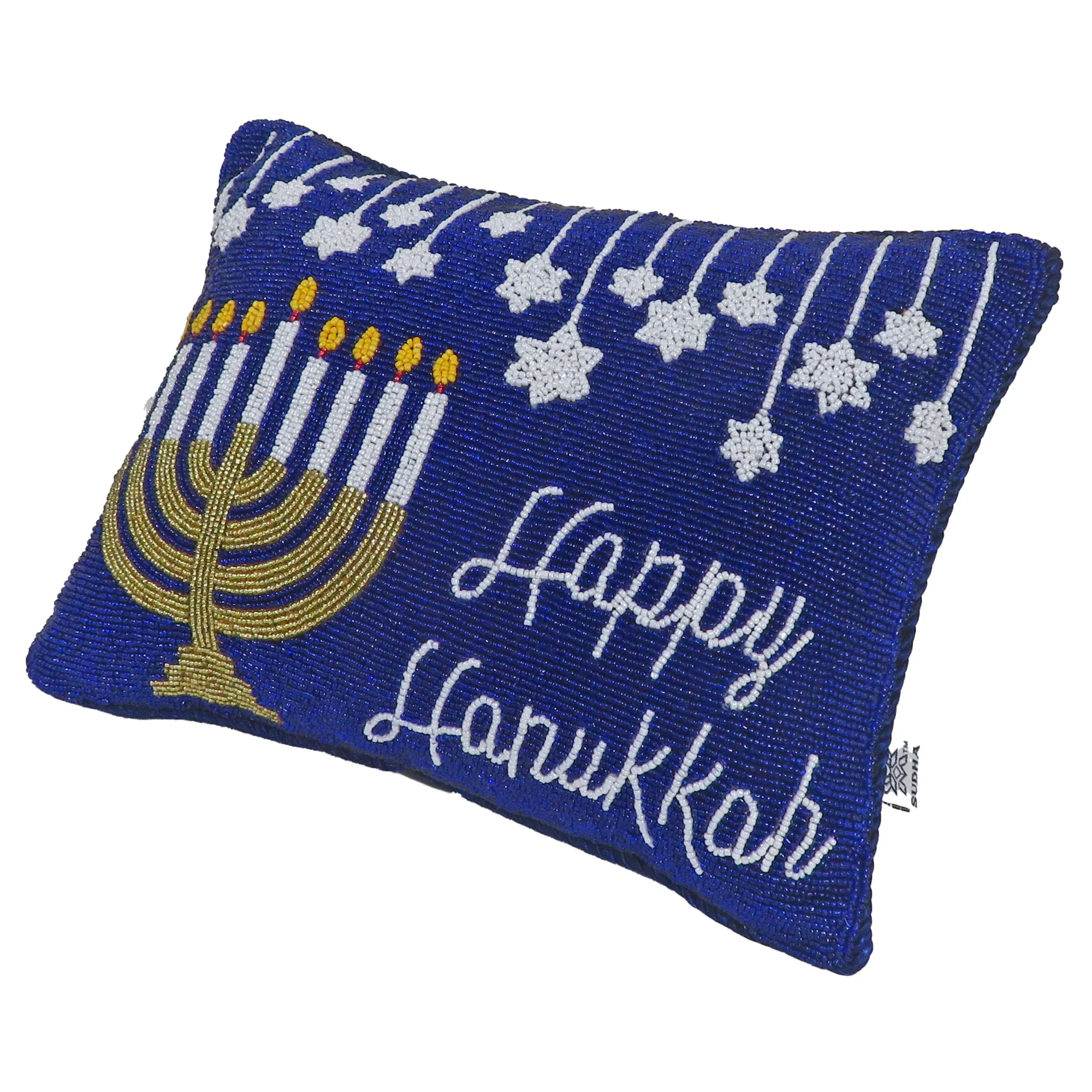 Happy Hanukkah Pillow, 9 x 12" - Image 3