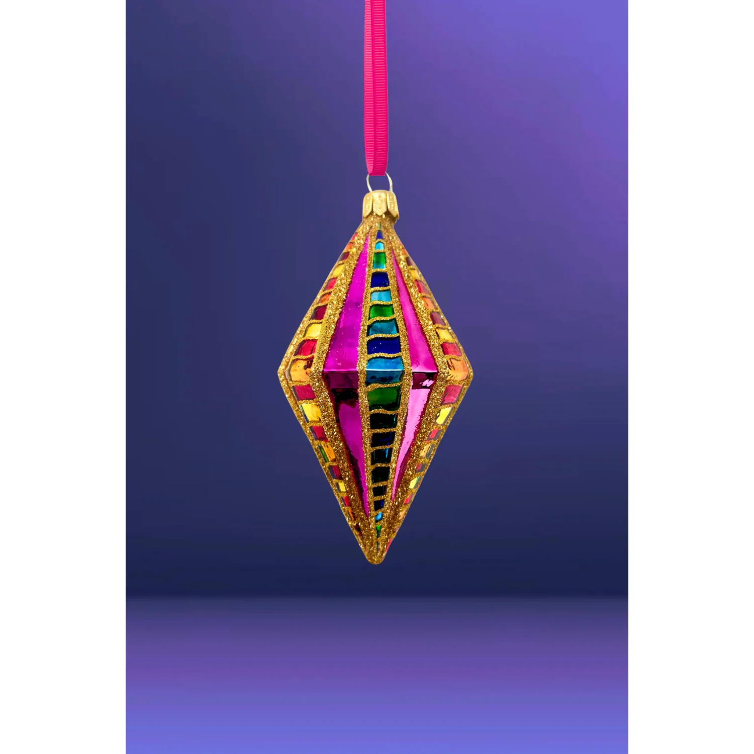 High Better Diamond Glass Ornament, 4"