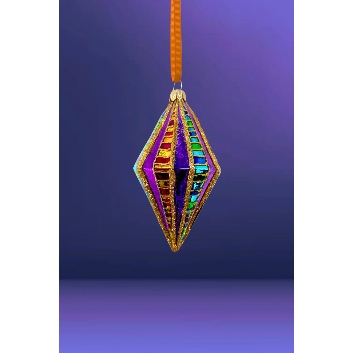 High Stakes Diamond Glass Ornament, 4"