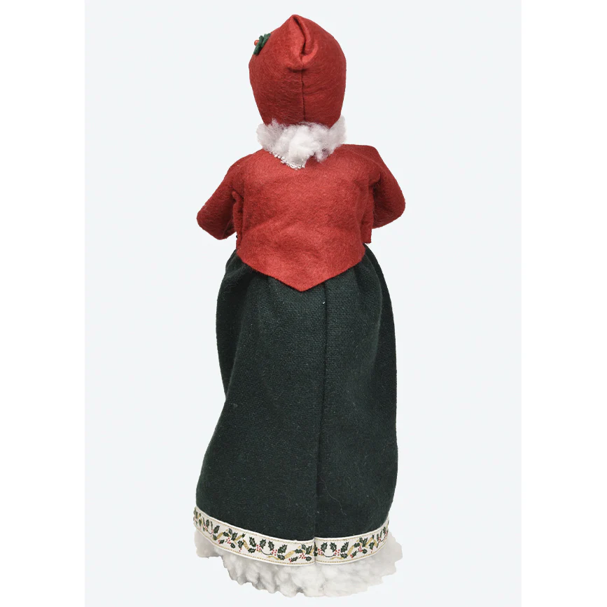 Holly Jolly Mrs Claus Caroler Figurine, 13" - Image 2