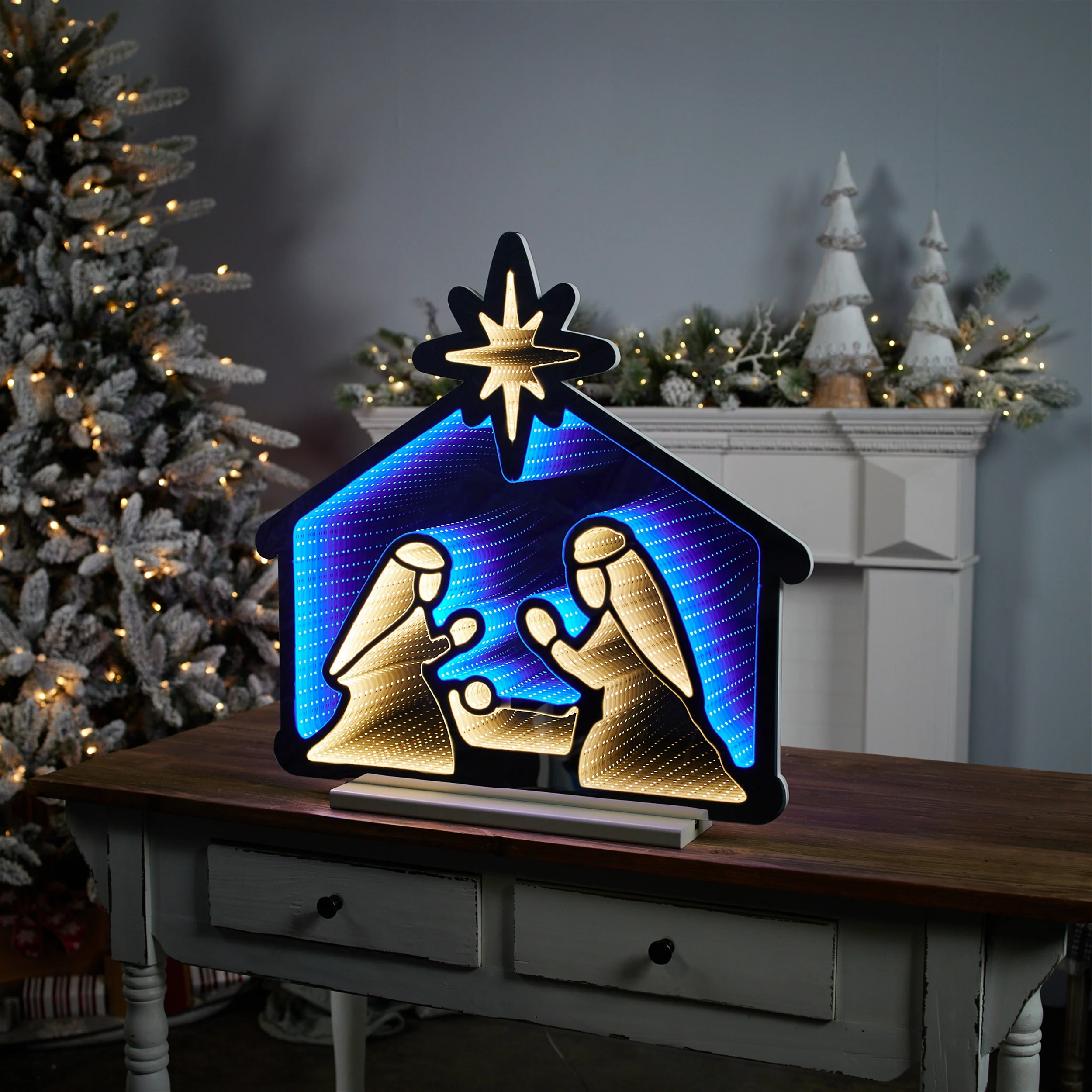 Holy Family Infinity Light, Acrylic w/UL Plug, 24.5" - Image 2