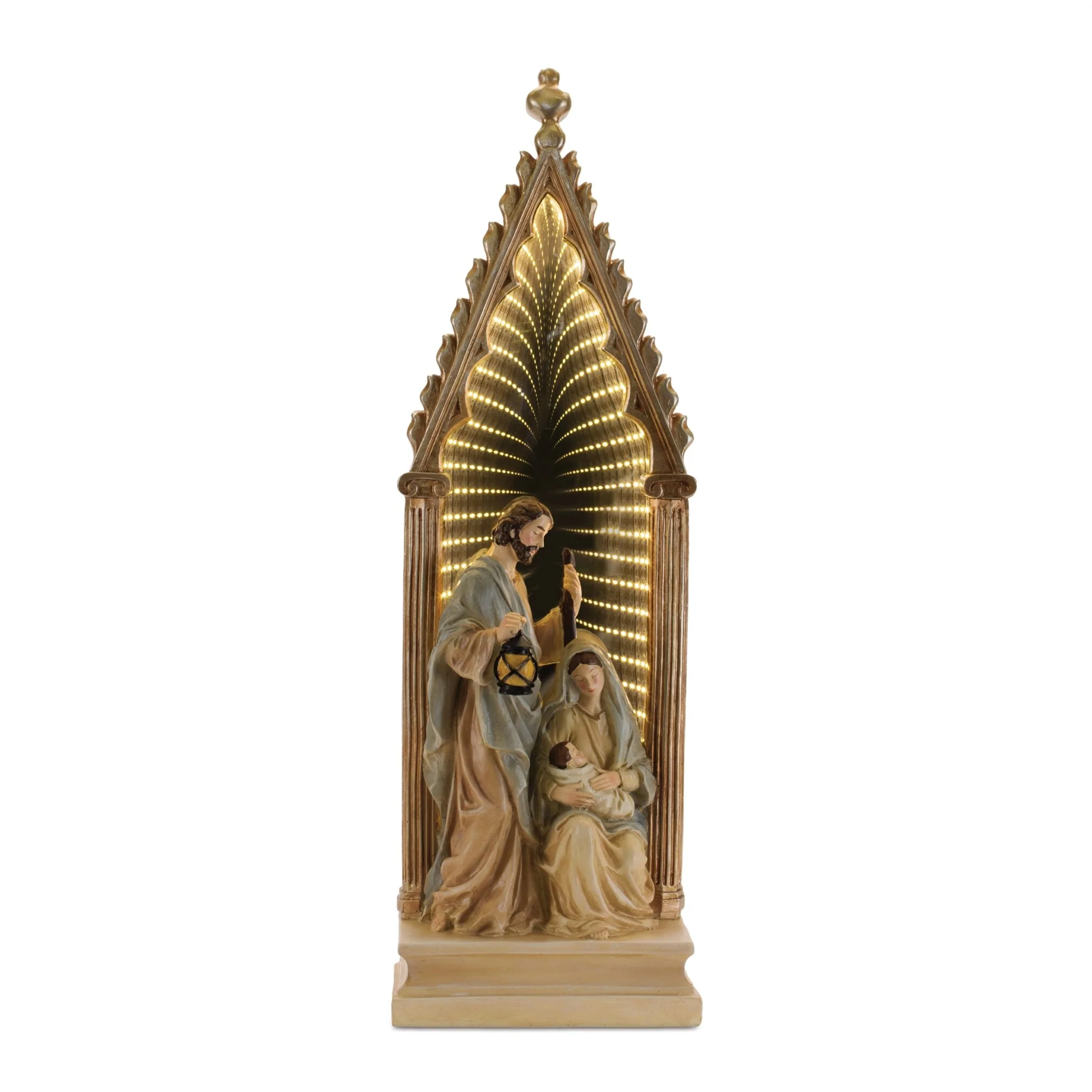 Holy Family w/Infinity Light 23"H Resin/Acrylic