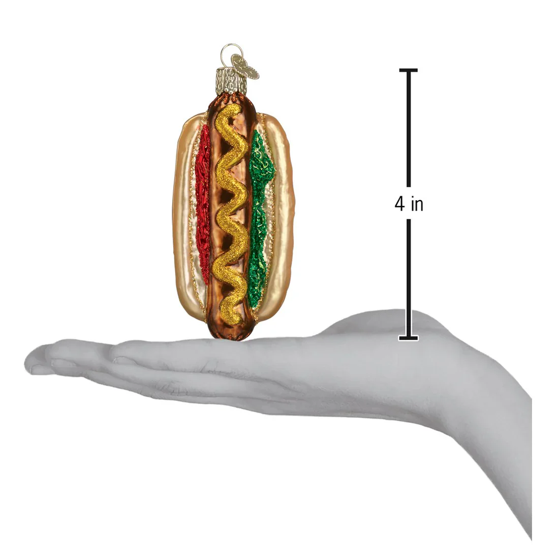 Glass Hot Dog Ornament, 4" - Image 3