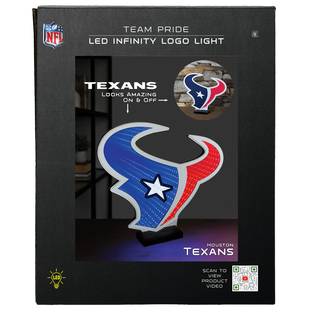 Houston Texans LED Infinity Logo Light, Acrylic, w/UL Plug, 15.5" - Image 8
