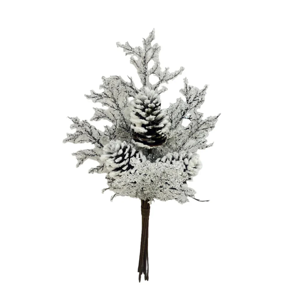 Iced Twig/Flocked Pinecone Bundle, 30"
