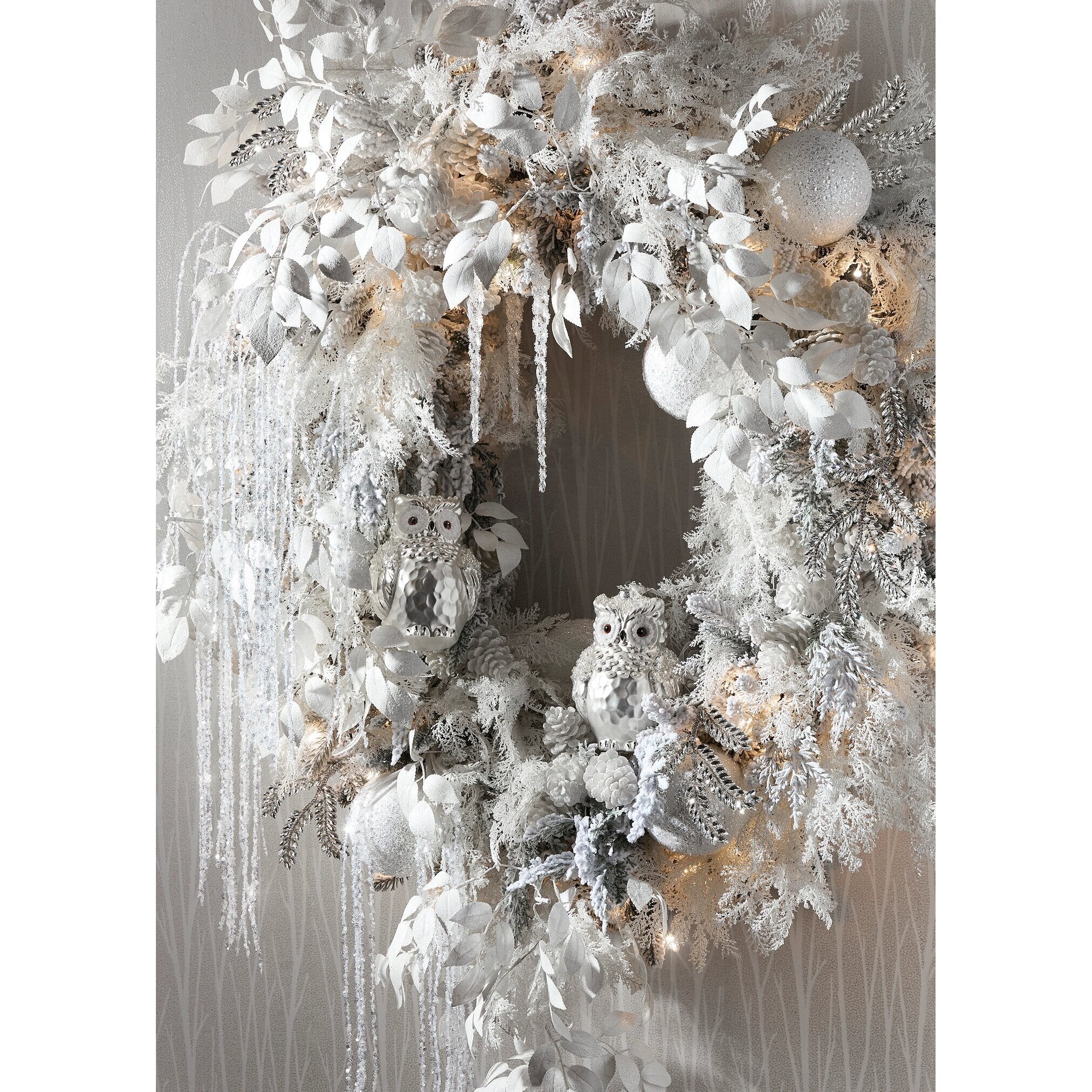 Iced White Cedar Spray, 28.5" - Image 2