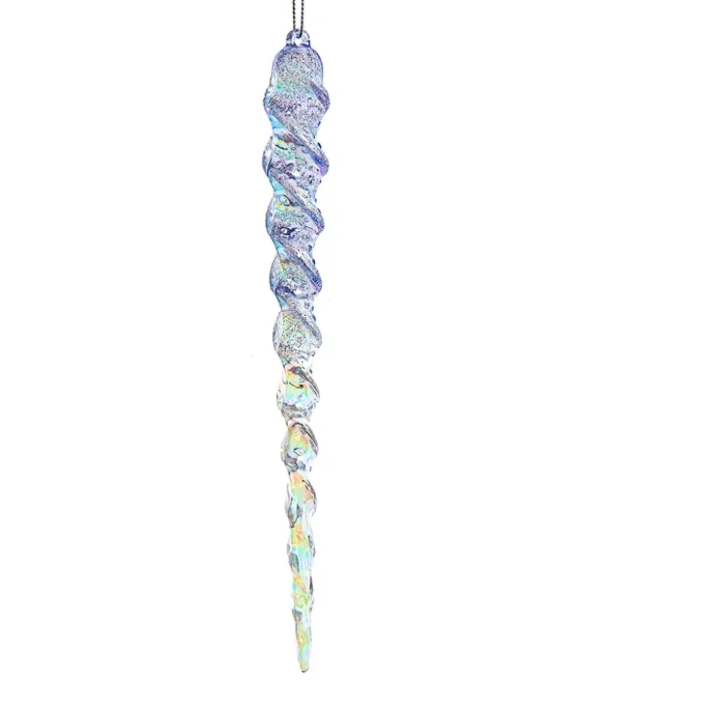 Iridescent Lavender Blue, Clear and Silver Icicle Ornaments (2 Styles – Sold individually) - Image 2