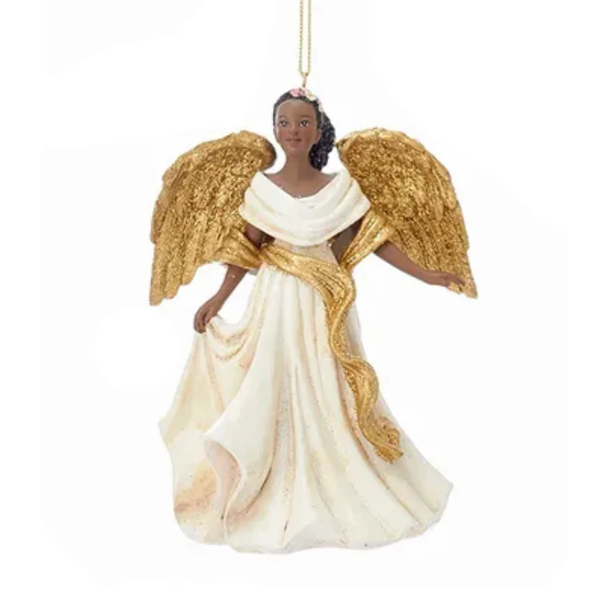 Ivory and Gold African American Angel Ornaments (3 Styles – Sold individually) - Image 4