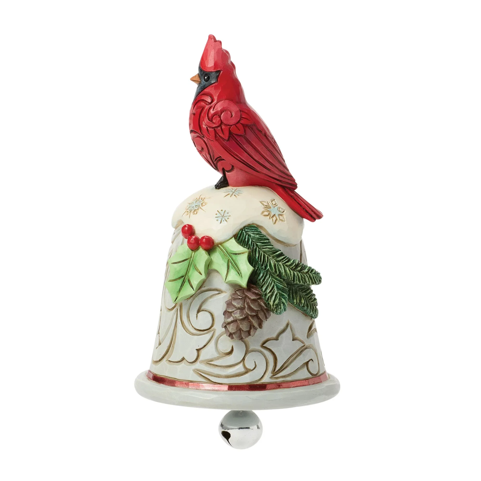 Jim Shore Cardinal Perched on Bell Pint, 5.12" - Image 2