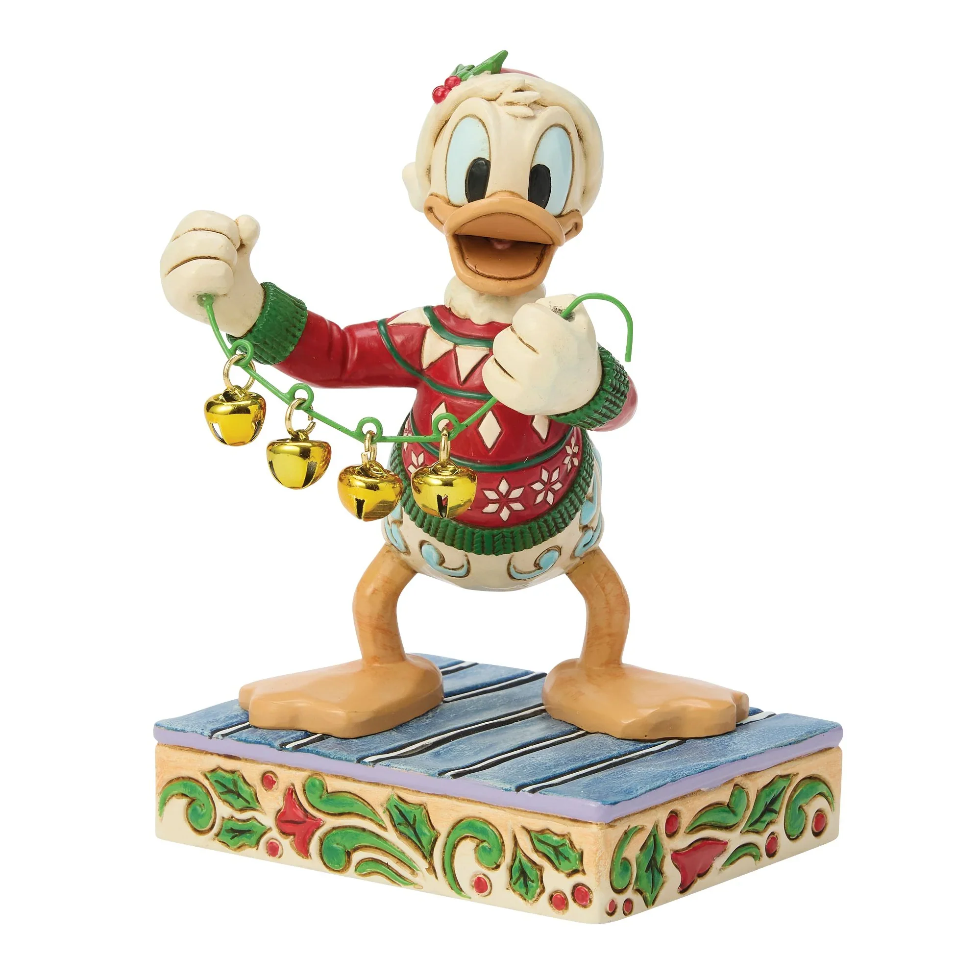 Jim Shore Disney Donald Duck with Bells Figurine, 4.75"
