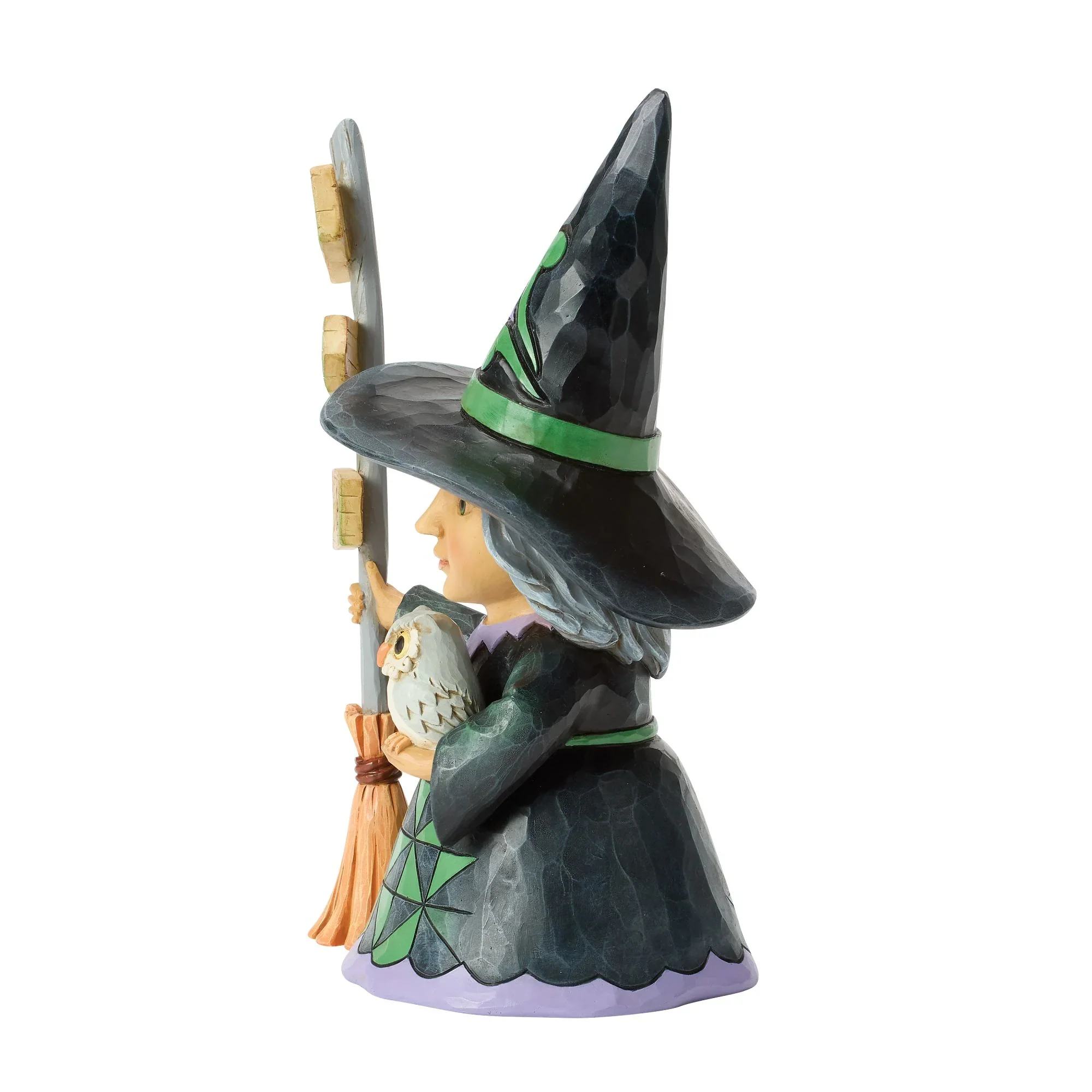 Jim Shore Good Witch Next to Broom Sign Figurine, 7.87" - Image 2