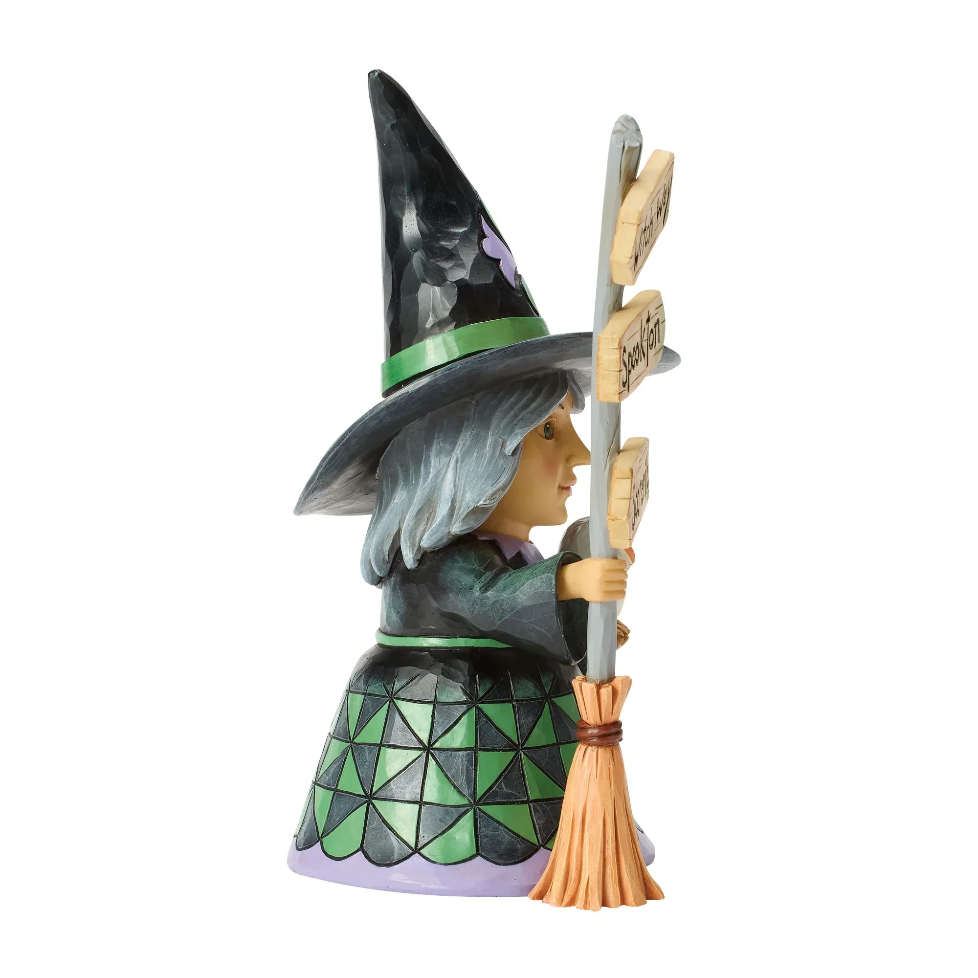 Jim Shore Good Witch Next to Broom Sign Figurine, 7.87" - Image 4