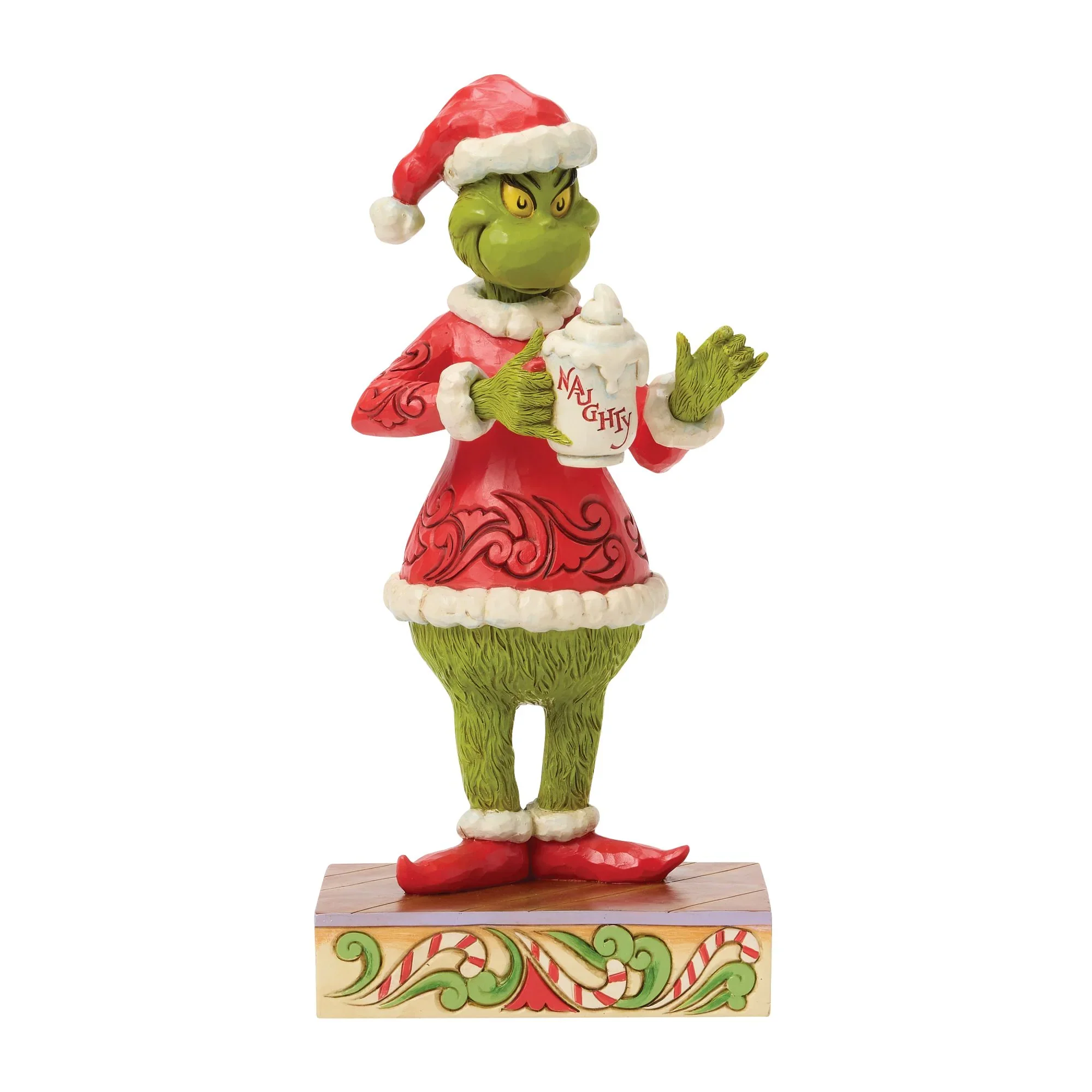Jim Shore Grinch with Hot Chocolate Mug Figurine, 9"