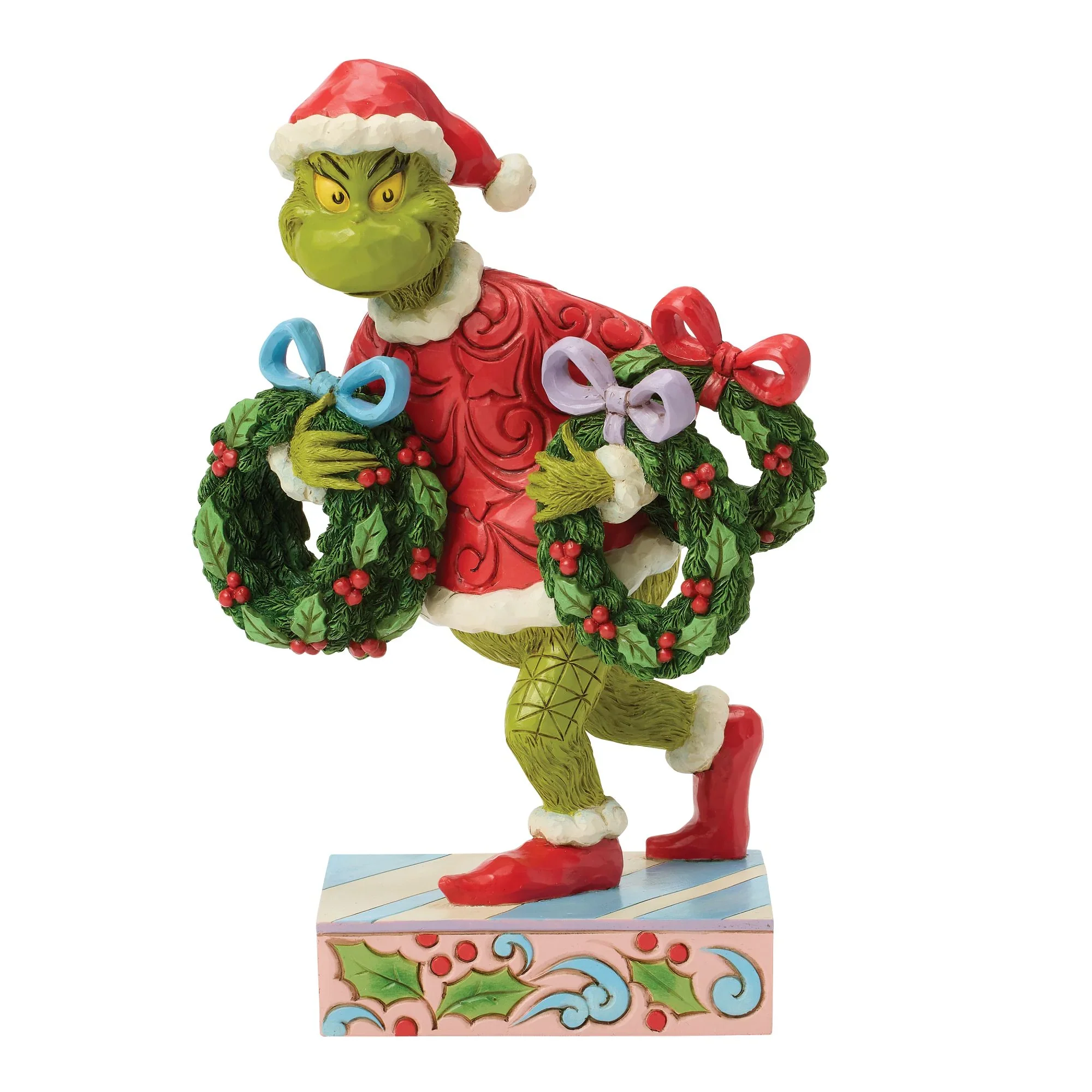 Jim Shore Grinch with Multiple Wreaths Figurine, 8"