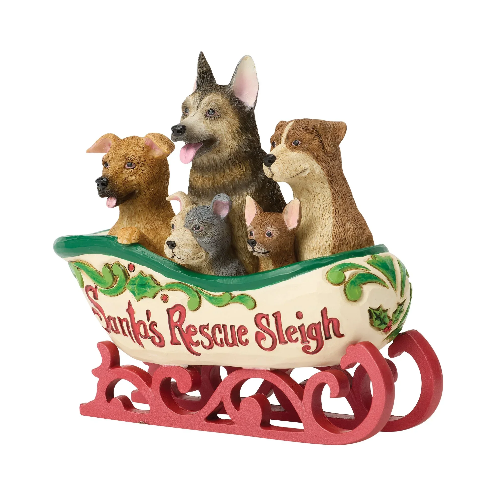 Jim Shore Santa's Rescue Sleigh Figurine, 3.5" - Image 2