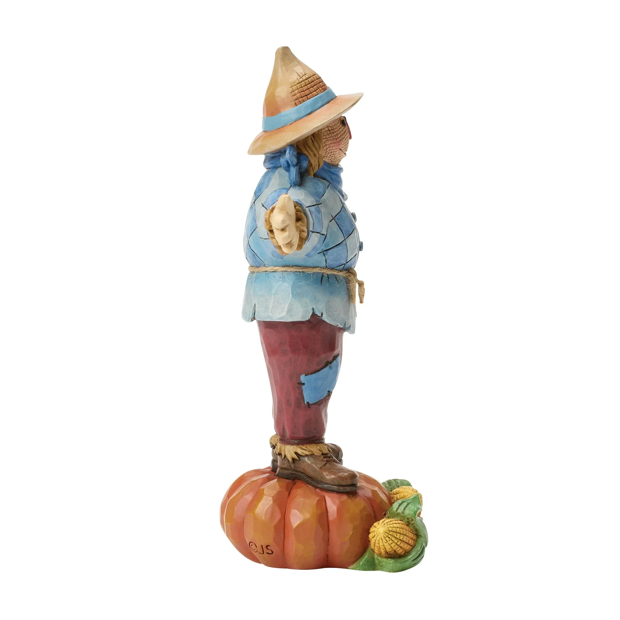 Jim Shore Scarecrow Standing on Pumpkin Figurine, 6" - Image 2