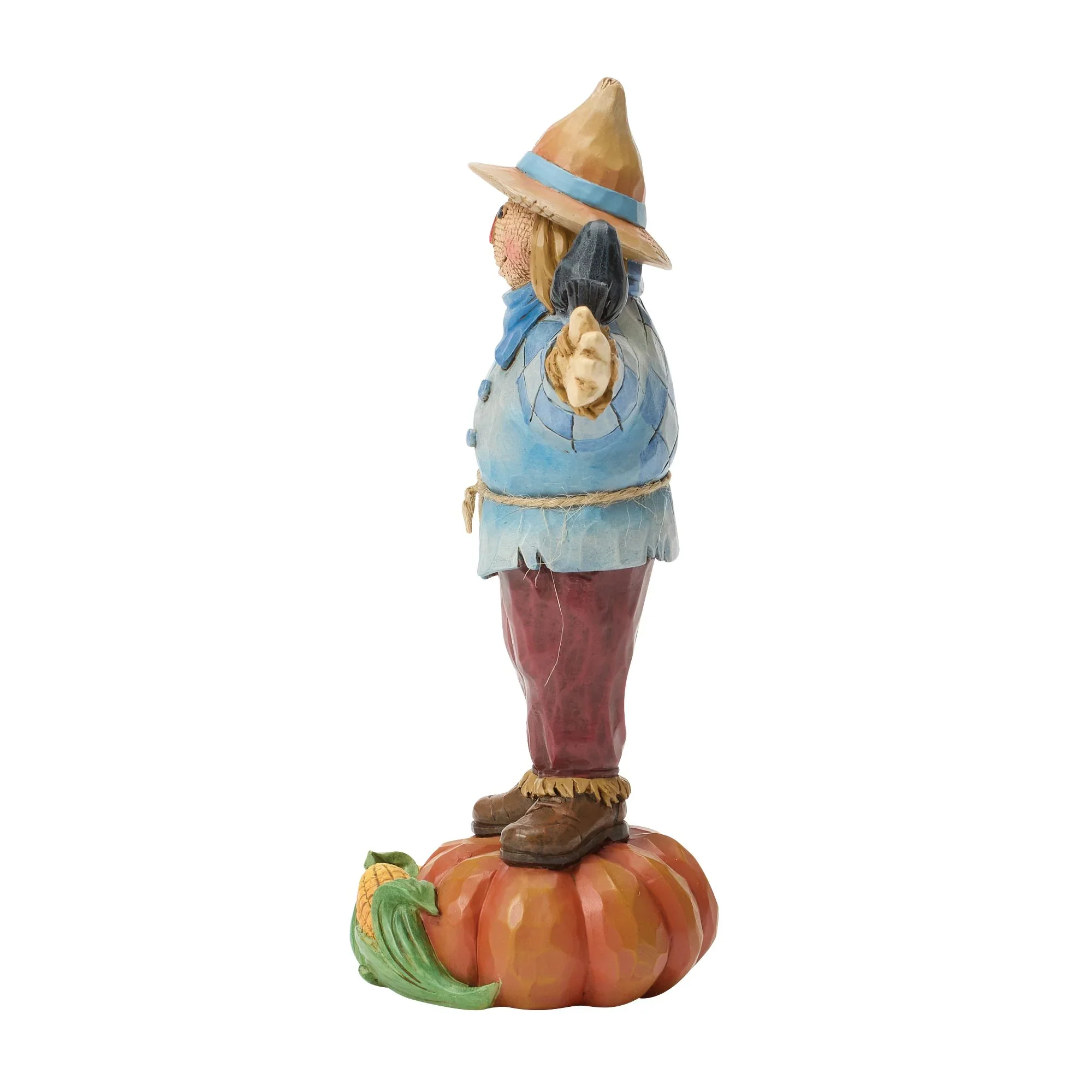 Jim Shore Scarecrow Standing on Pumpkin Figurine, 6" - Image 3