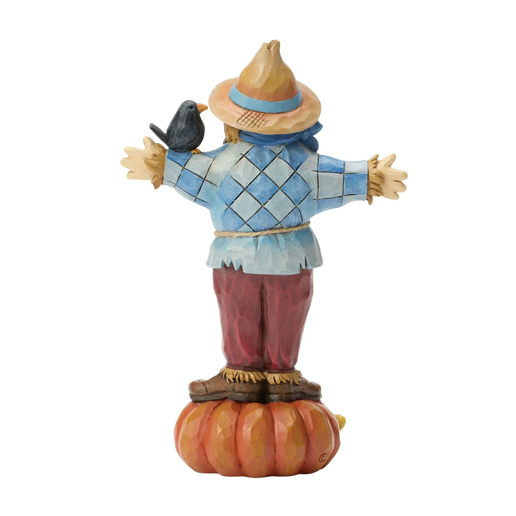 Jim Shore Scarecrow Standing on Pumpkin Figurine, 6" - Image 4