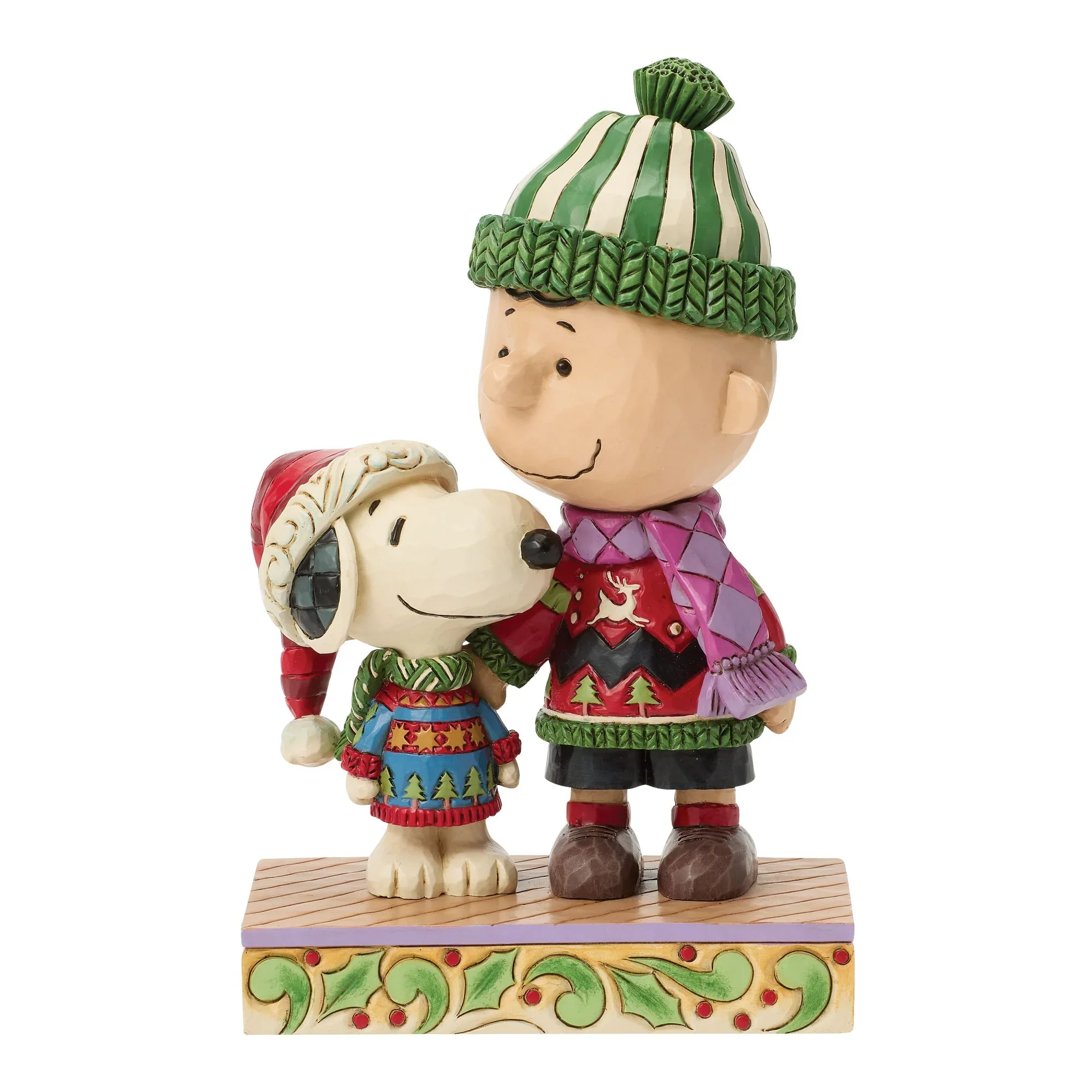 Jim Shore Snoopy & Charlie Xmas Sweaters Figurine, 6.69"