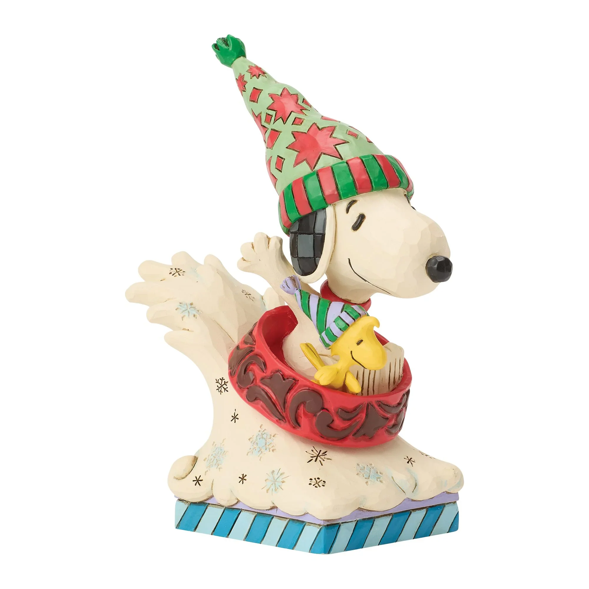 Jim Shore Snoopy Woodstock Dog Bowl Sled Figurine, 4.5" - Image 2