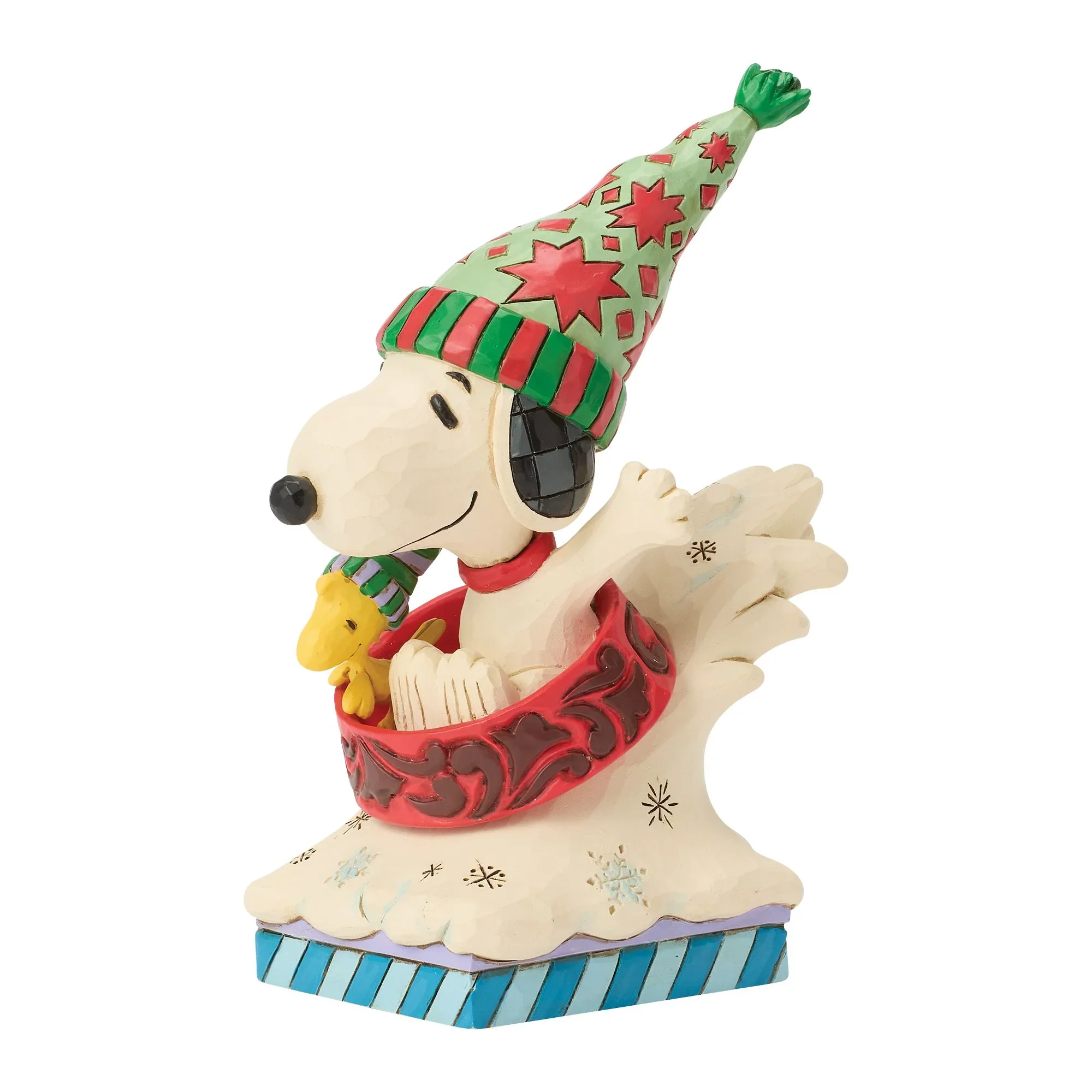 Jim Shore Snoopy Woodstock Dog Bowl Sled Figurine, 4.5" - Image 3