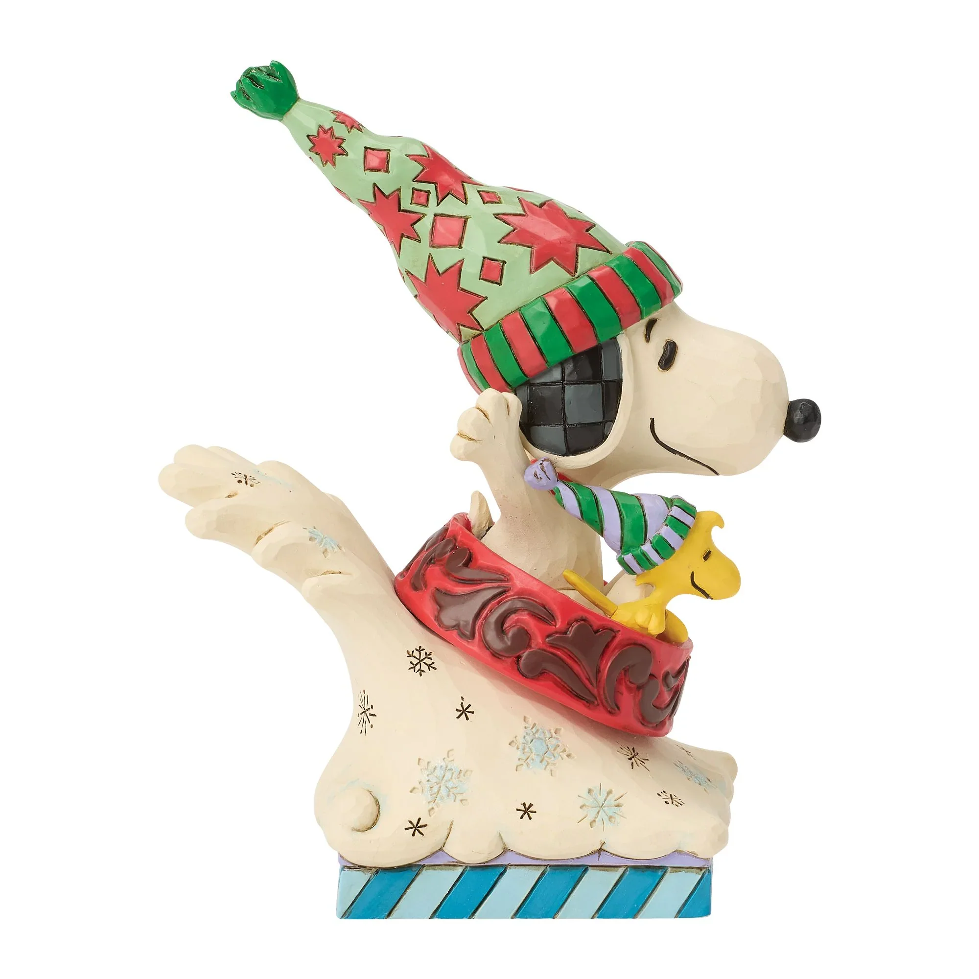 Jim Shore Snoopy Woodstock Dog Bowl Sled Figurine, 4.5" - Image 4