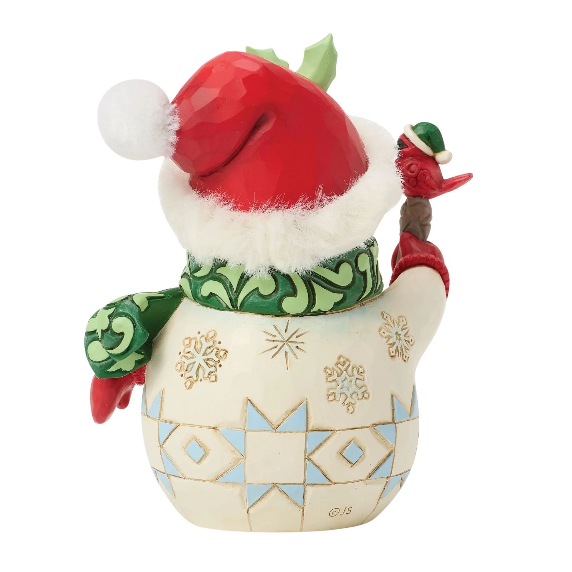 Jim Shore Snowman Bird on Stick Pint, 5" - Image 3