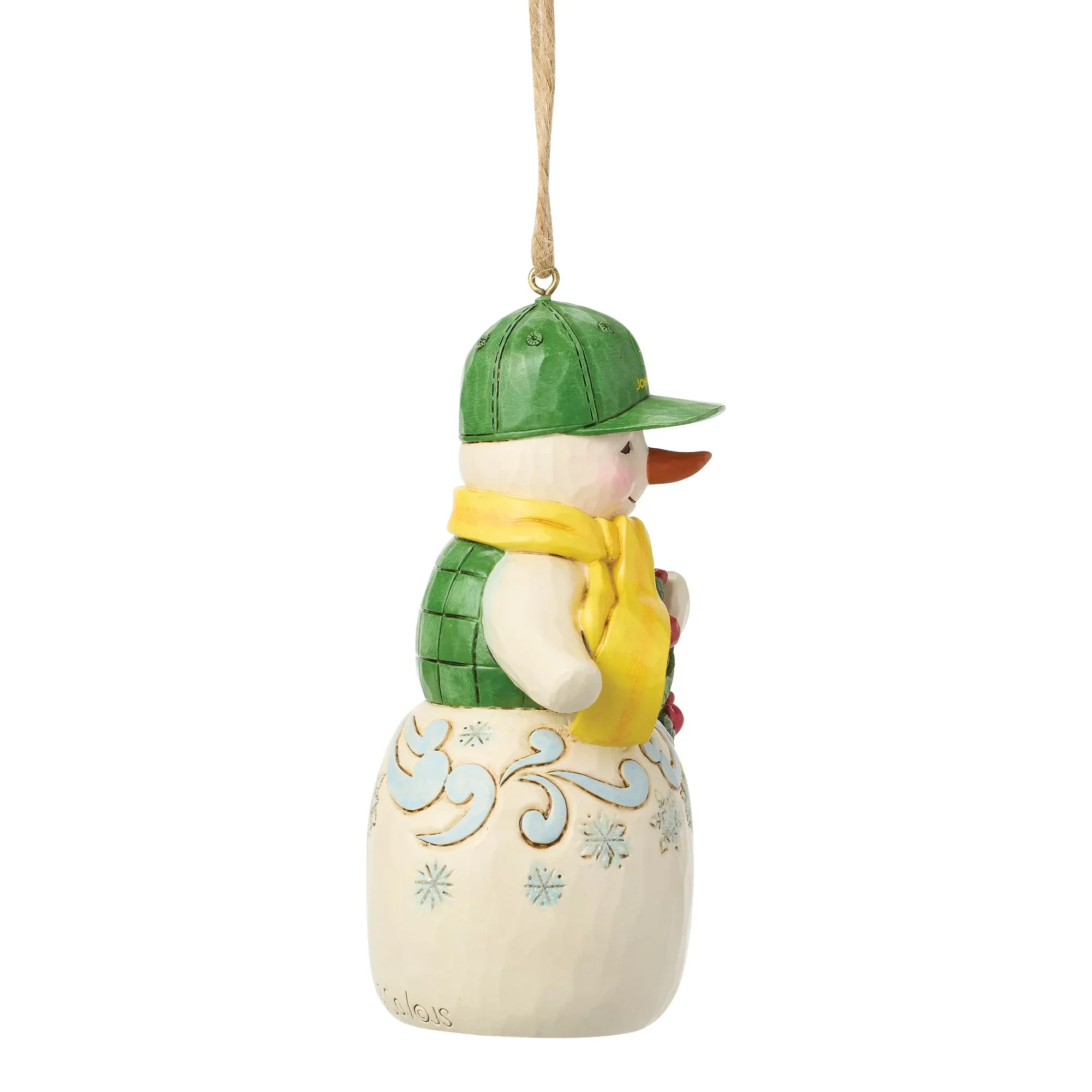 Jim Shore Snowman John Deere Hat H/O Ornament, 4.21" - Image 4