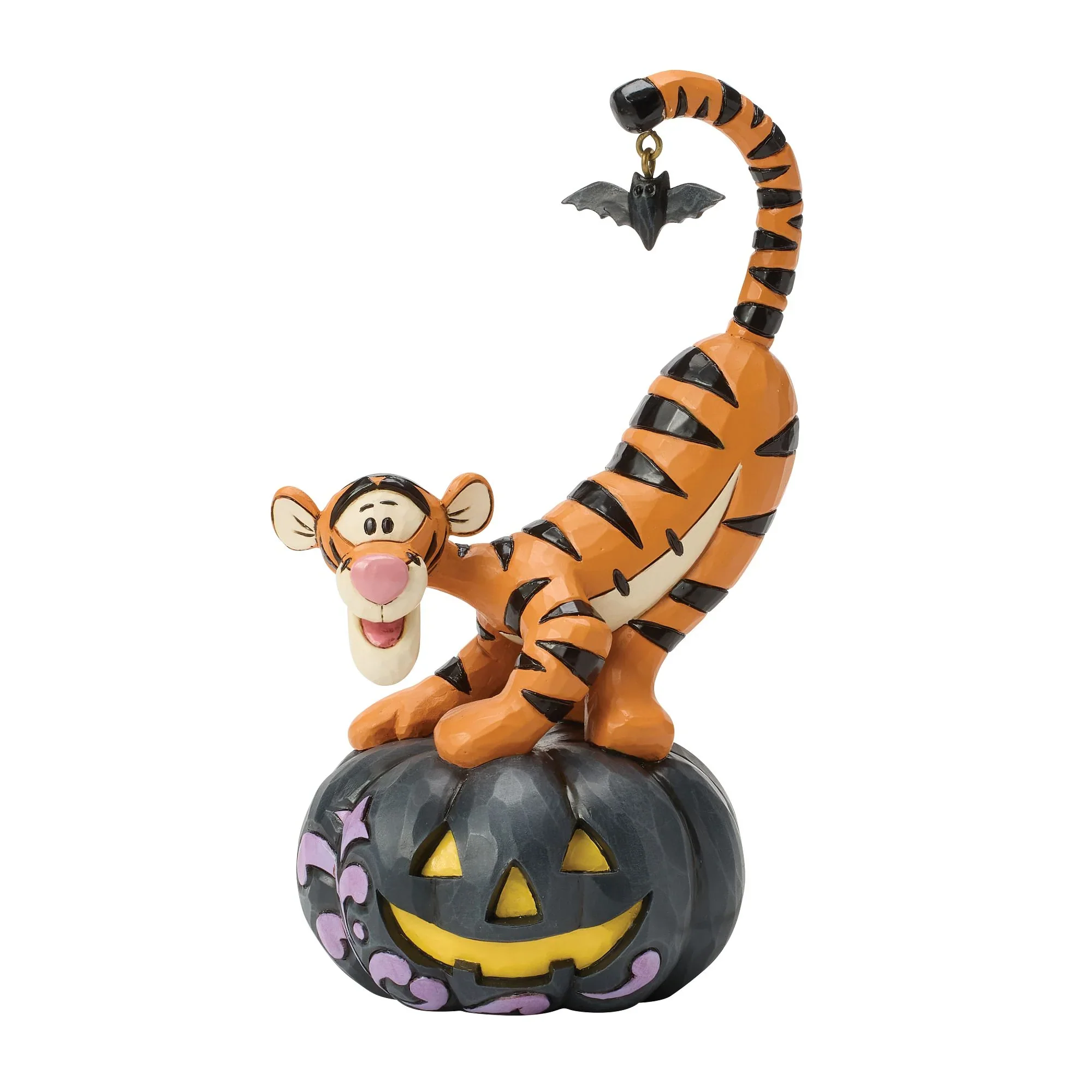 Jim Shore Tigger on black Jack-o-Lantern Figurine, 5.79"