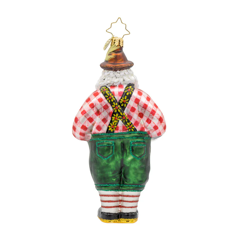 Jolly Ale Santa Glass Ornament, 5.5" - Image 2