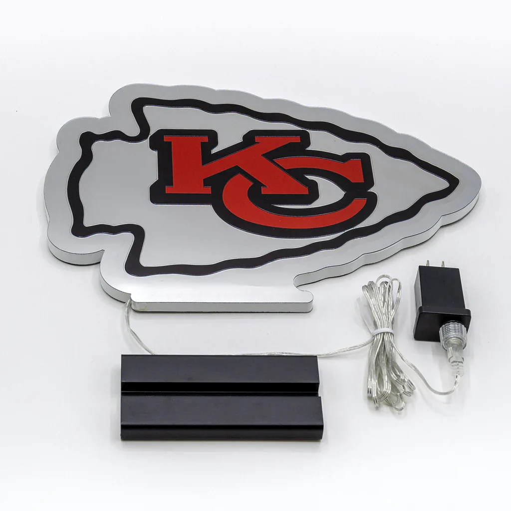 Kansas City Chiefs LED Infinity Logo Light, Acrylic, w/UL Plug, 15" - Image 5