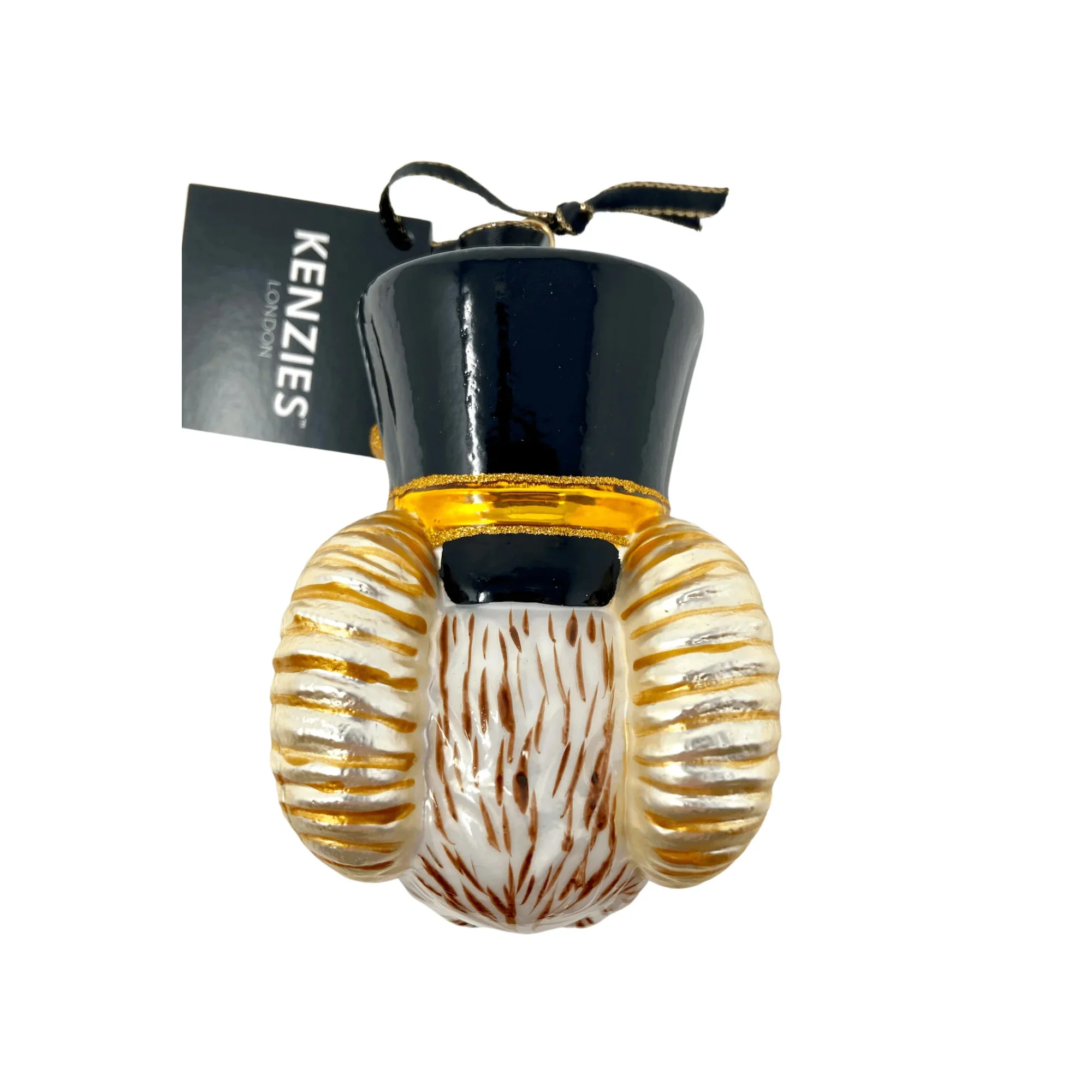 KRG Ram Head Polish Glass Ornament, 5" - Image 3