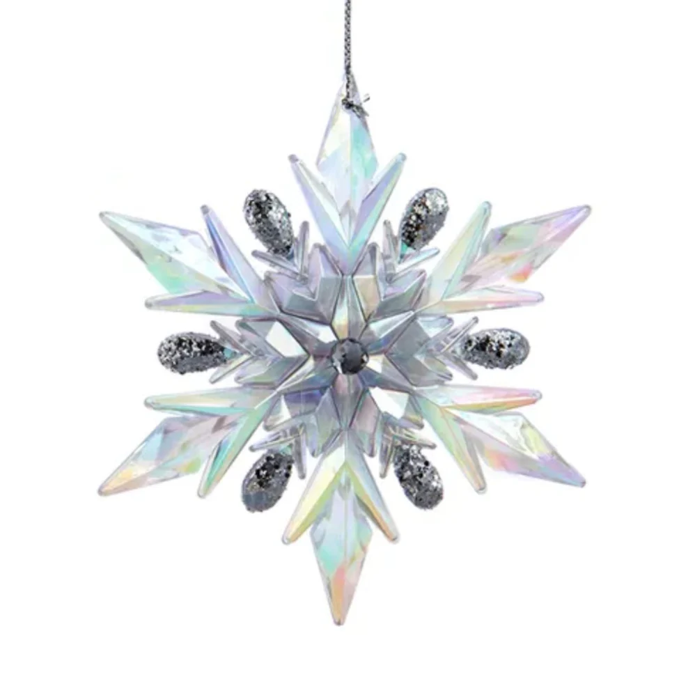 Lavender, Blue and Clear Iridescent Snowflake Ornaments (2 Styles – Sold individually) - Image 3