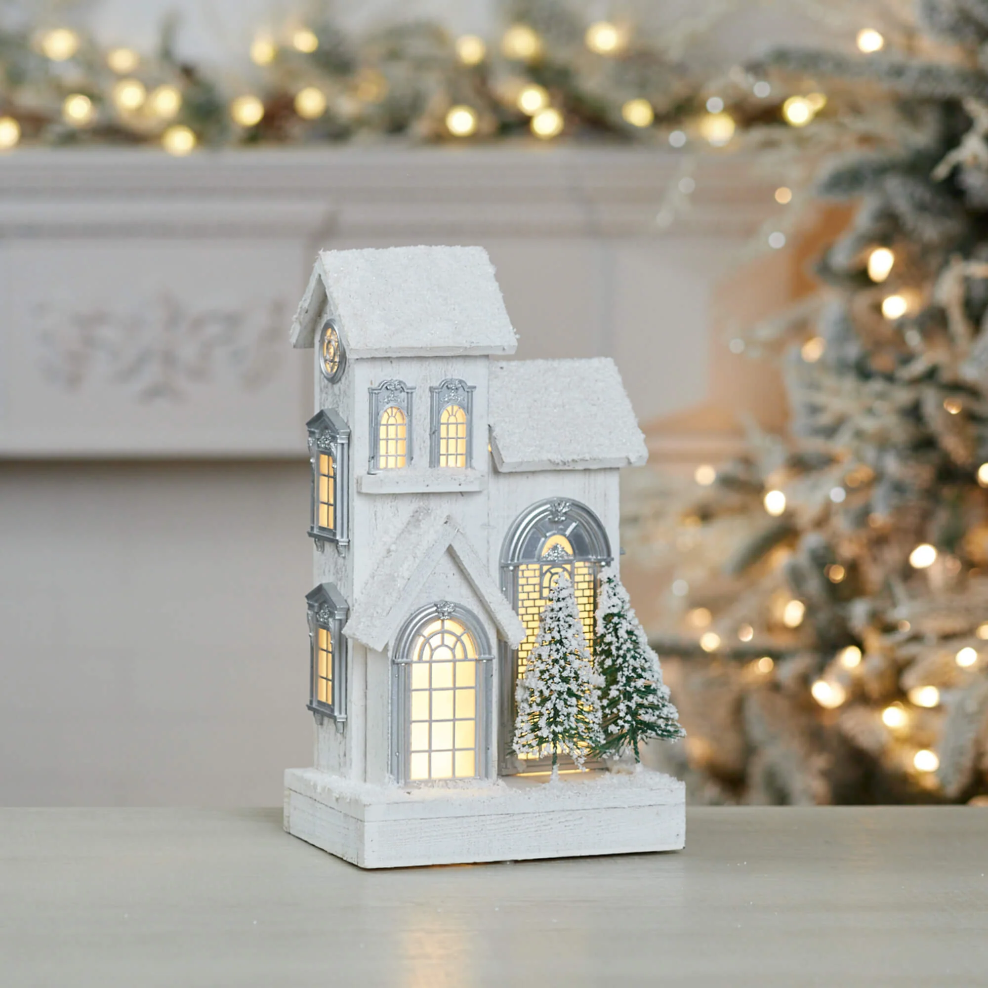 Wood LED House, 8.5"L x 14.5"H - Image 2