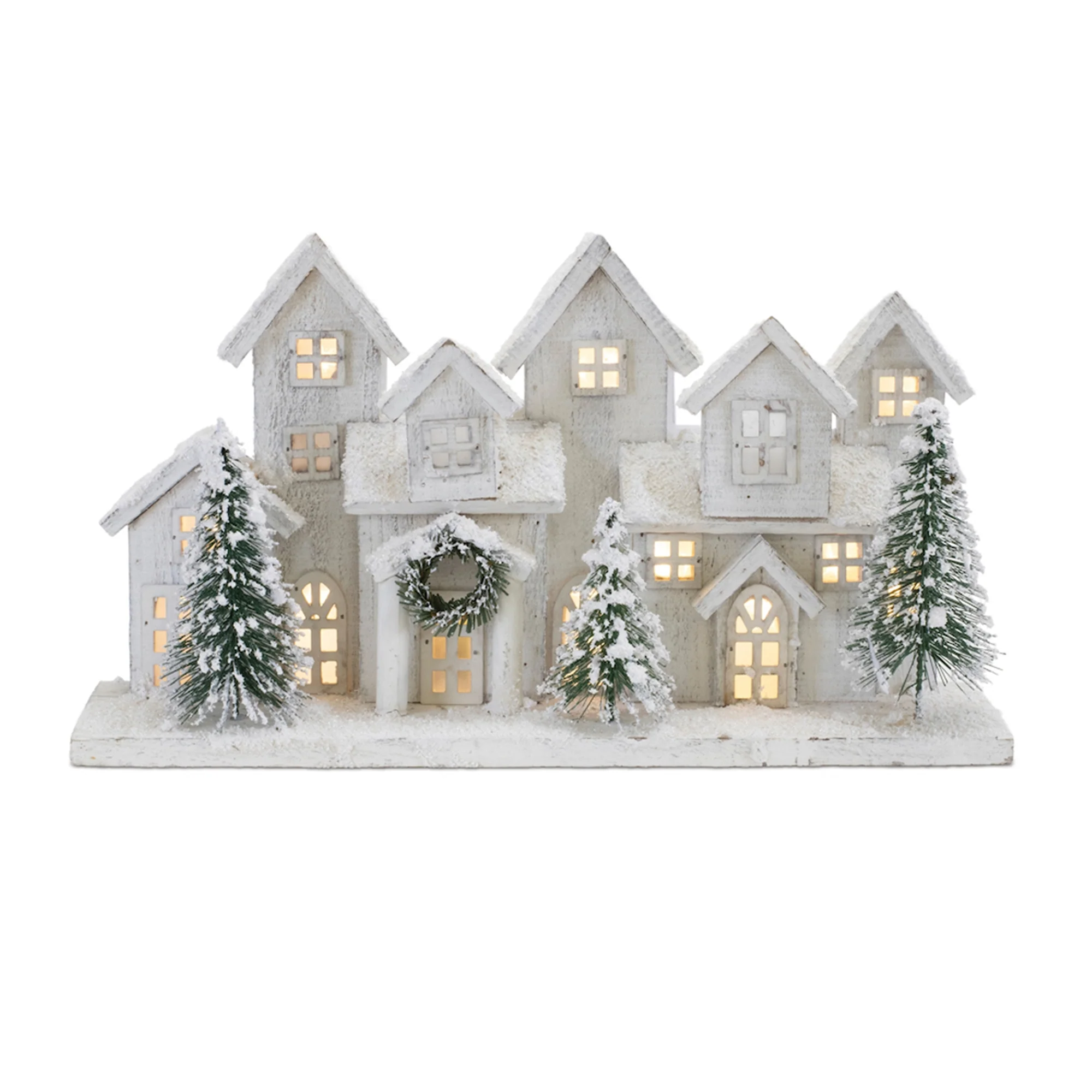 Wood PVC LED Houses, 17"L x 9.5"H