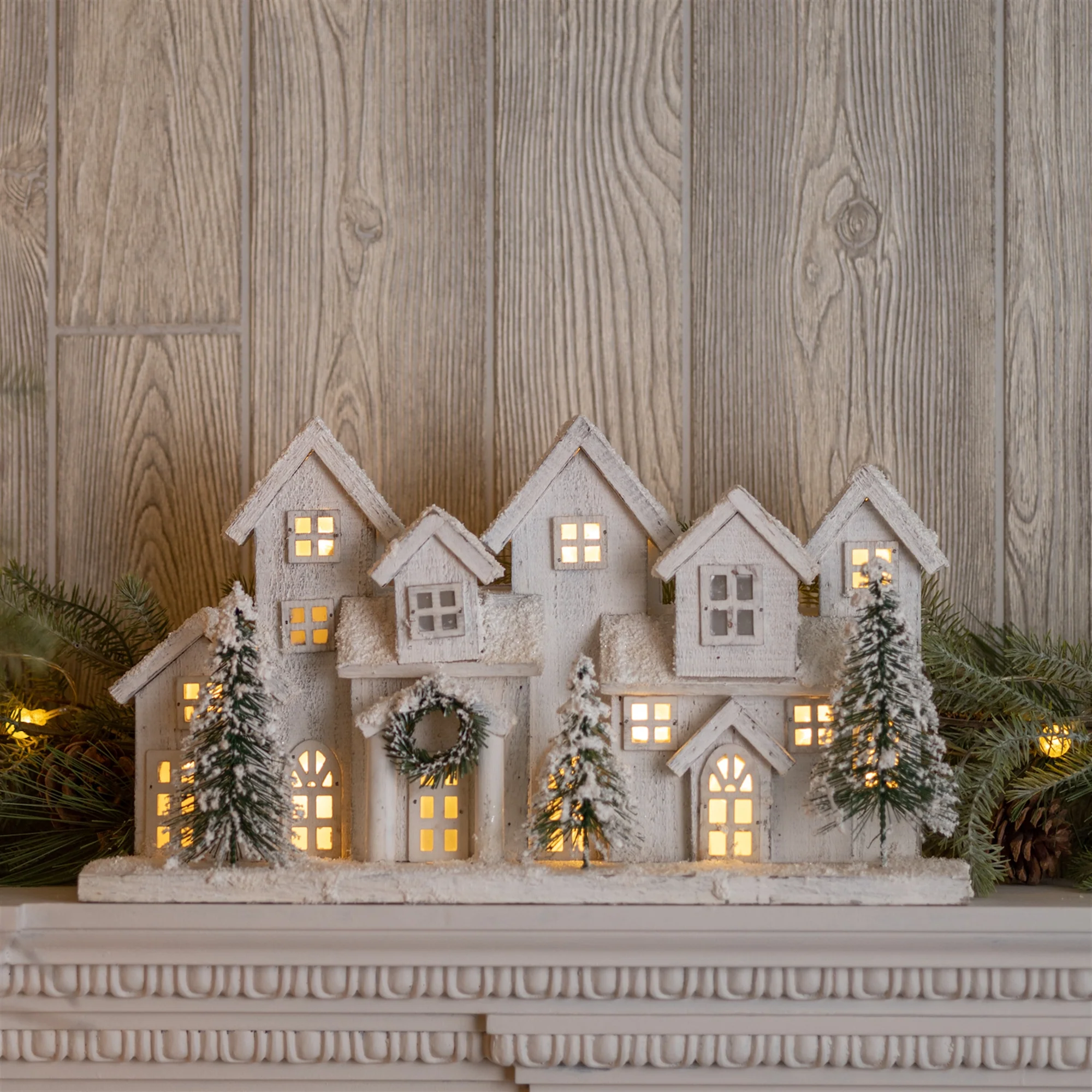 Wood PVC LED Houses, 17"L x 9.5"H - Image 2