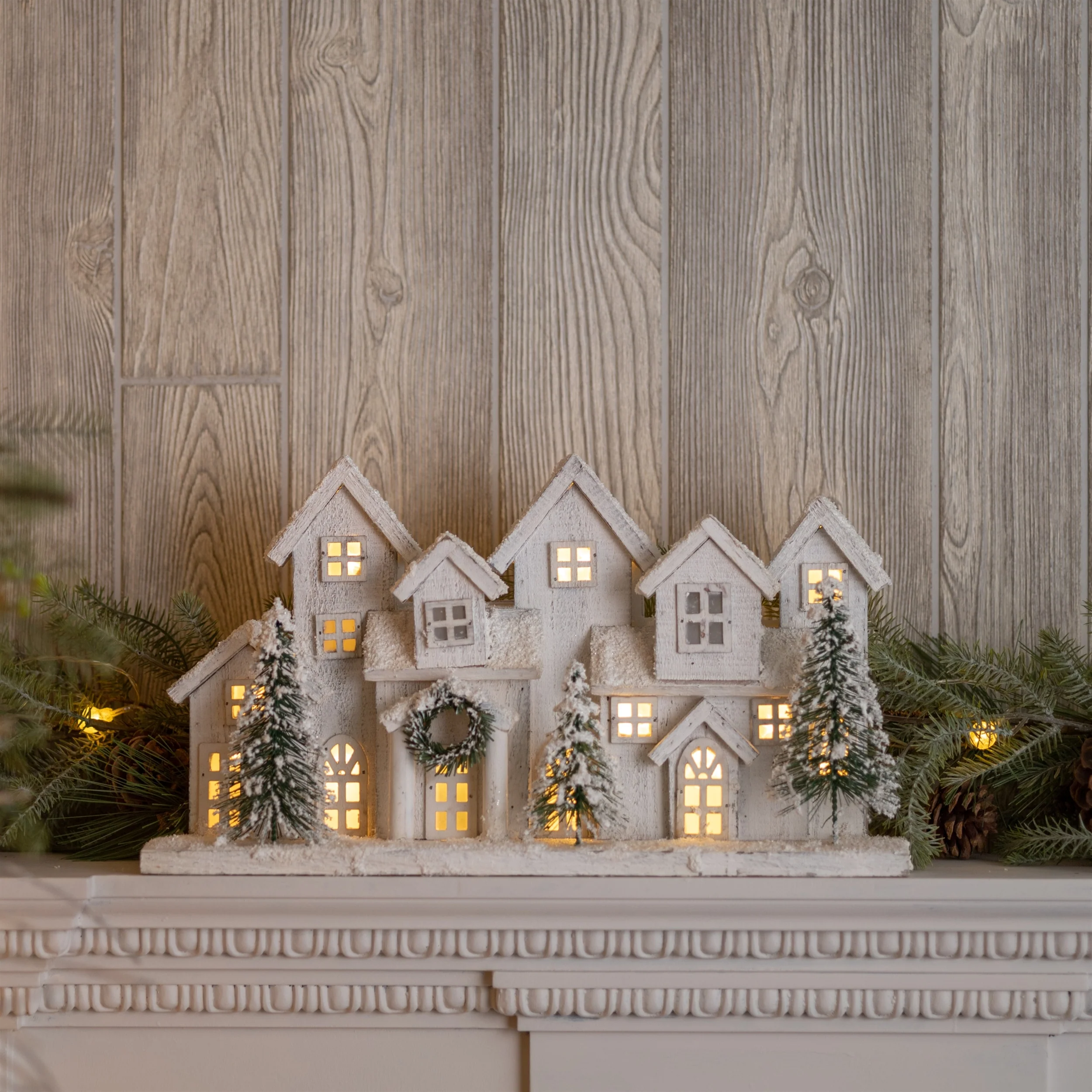Wood PVC LED Houses, 17"L x 9.5"H - Image 3