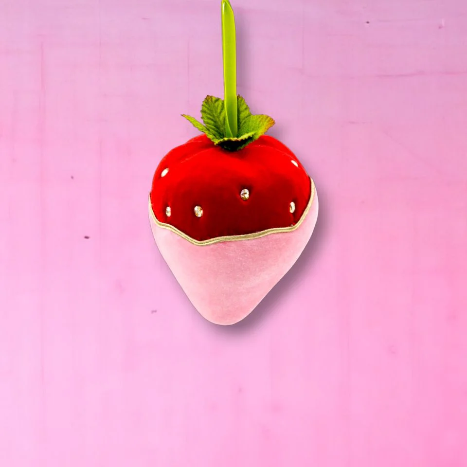 Light Pink Choc Strawberry Ornament, 6"