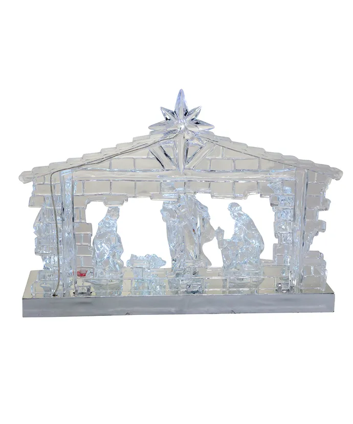Battery-Operated Light-Up LED Musical Nativity Scene - Image 5