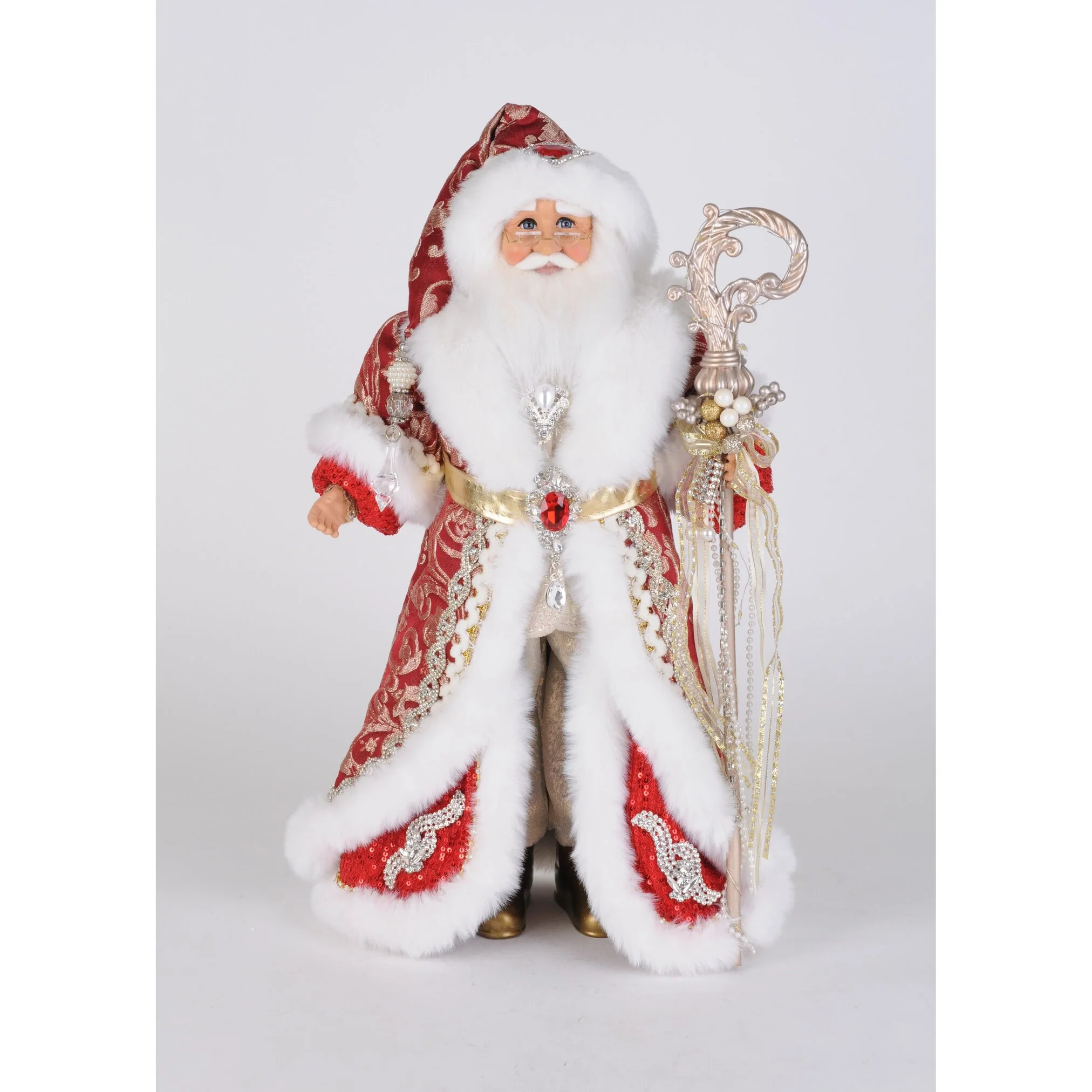 Lighted Crimson Royale Santa Figurine, 21"