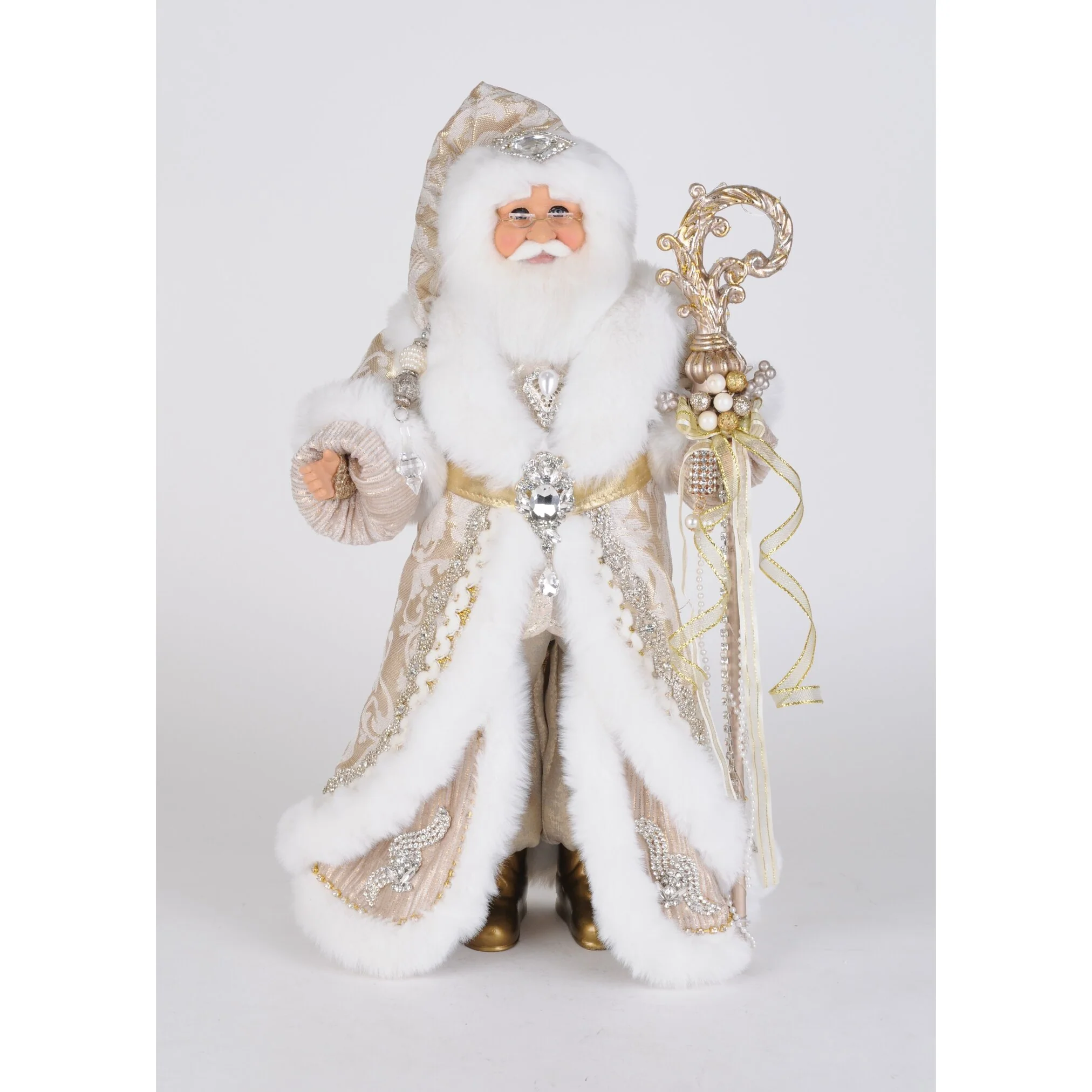 Lighted Gold Royale Santa Figurine, 21"