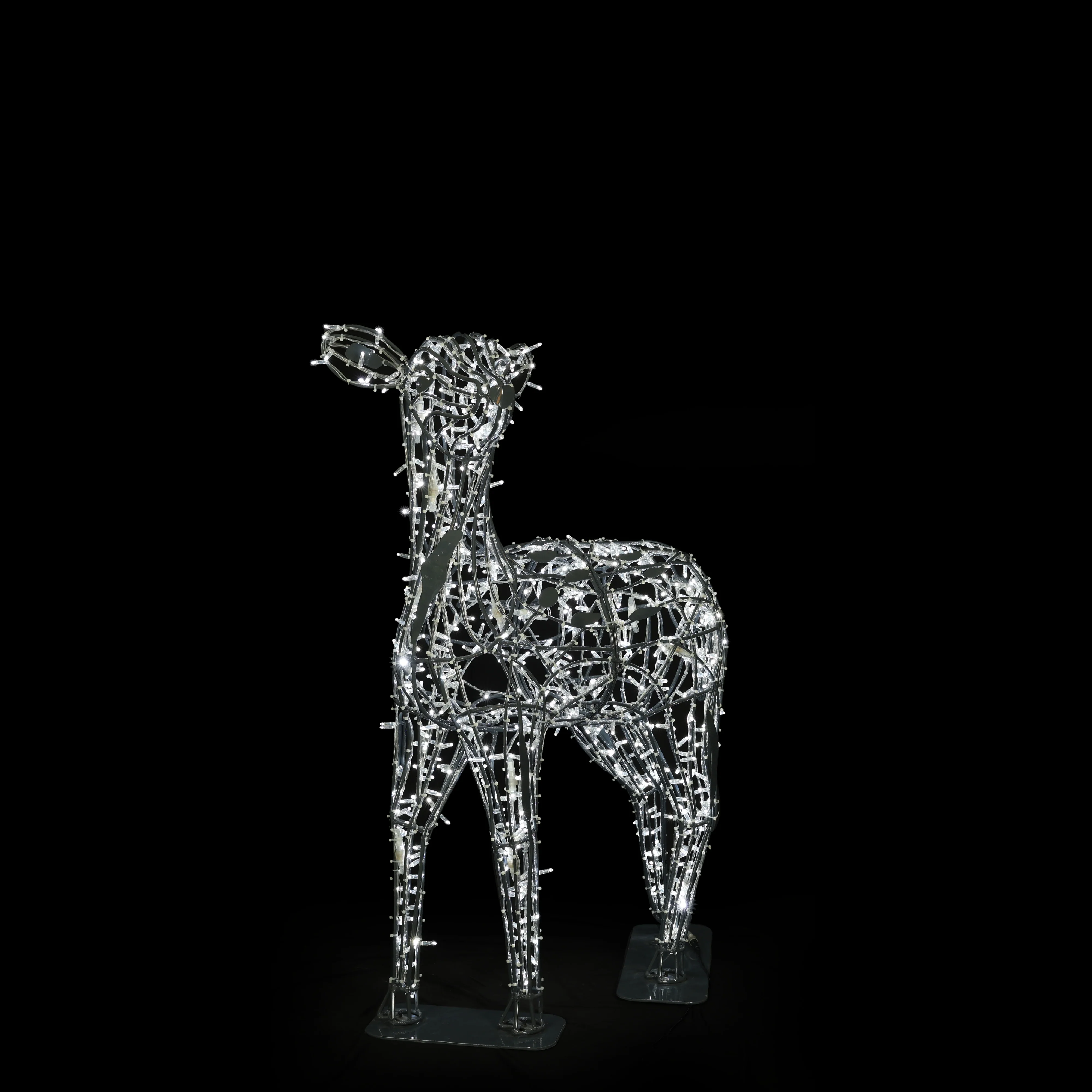 Large Deer Blossom, LED Lit (Gunmetal/Cold White), 4ft - Image 2
