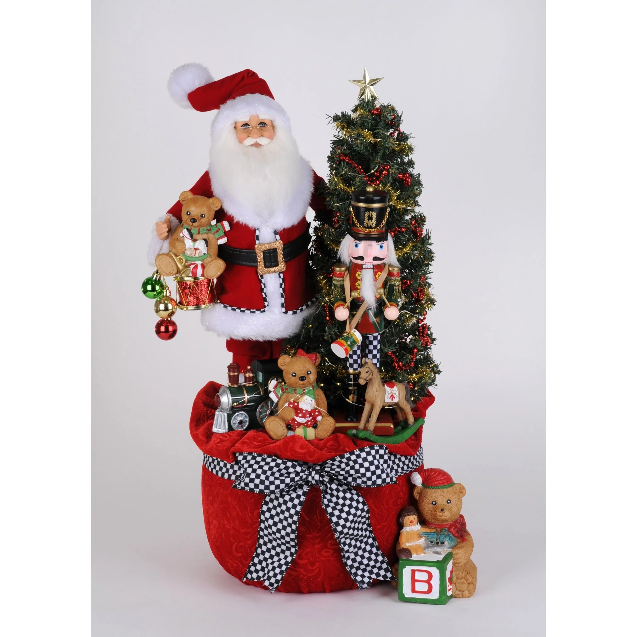 Lighted Merry Beary Christmas Santa Large Figurine, 25"