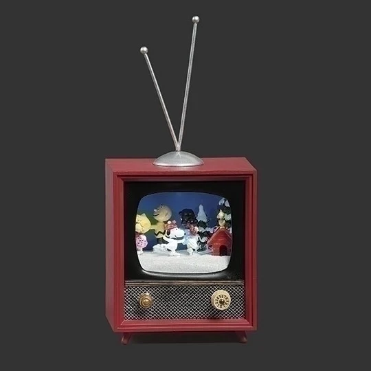 Lighted Musical TV W/ Skating Peanuts, 5.5"
