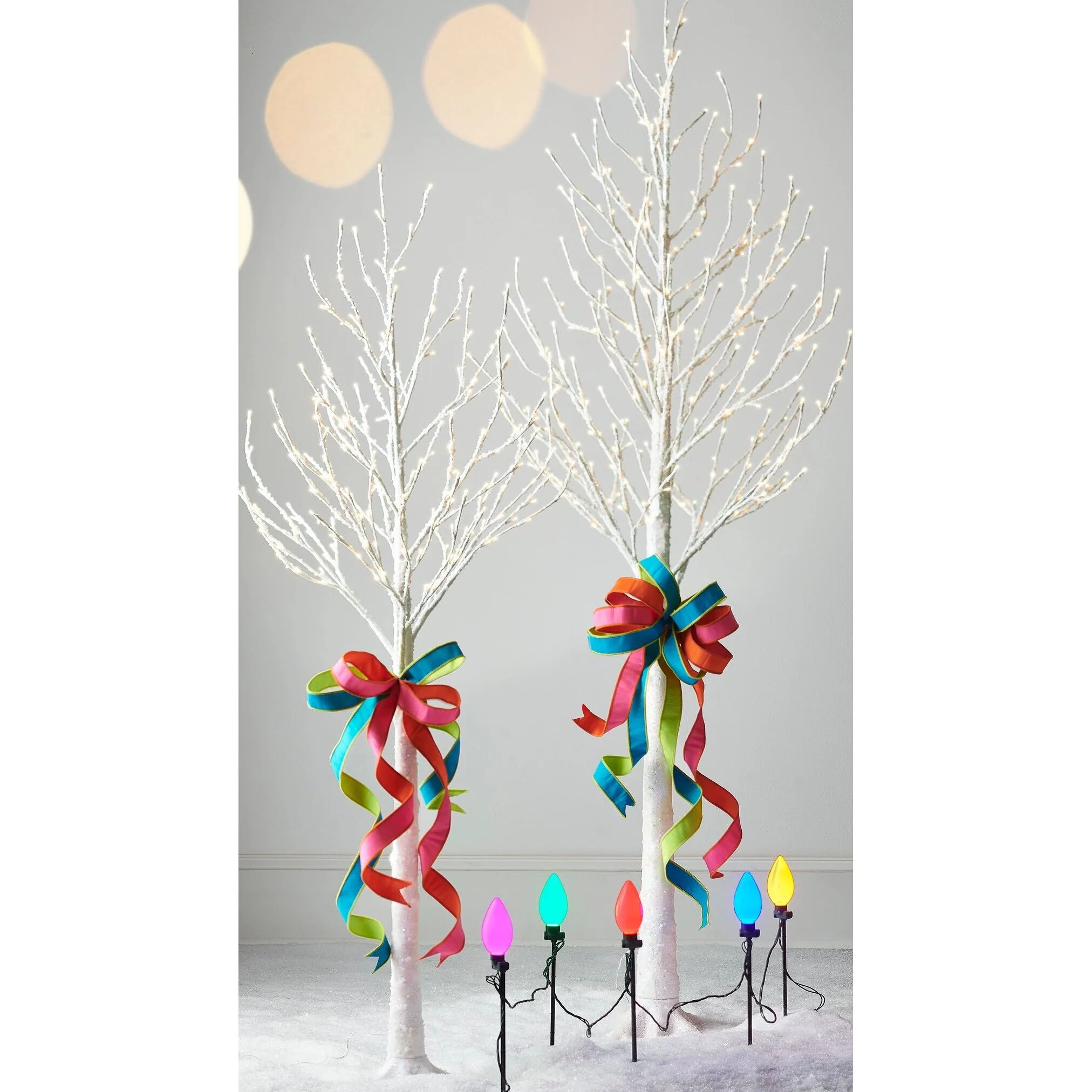 Lighted White Iced Tree, 7' - Image 2