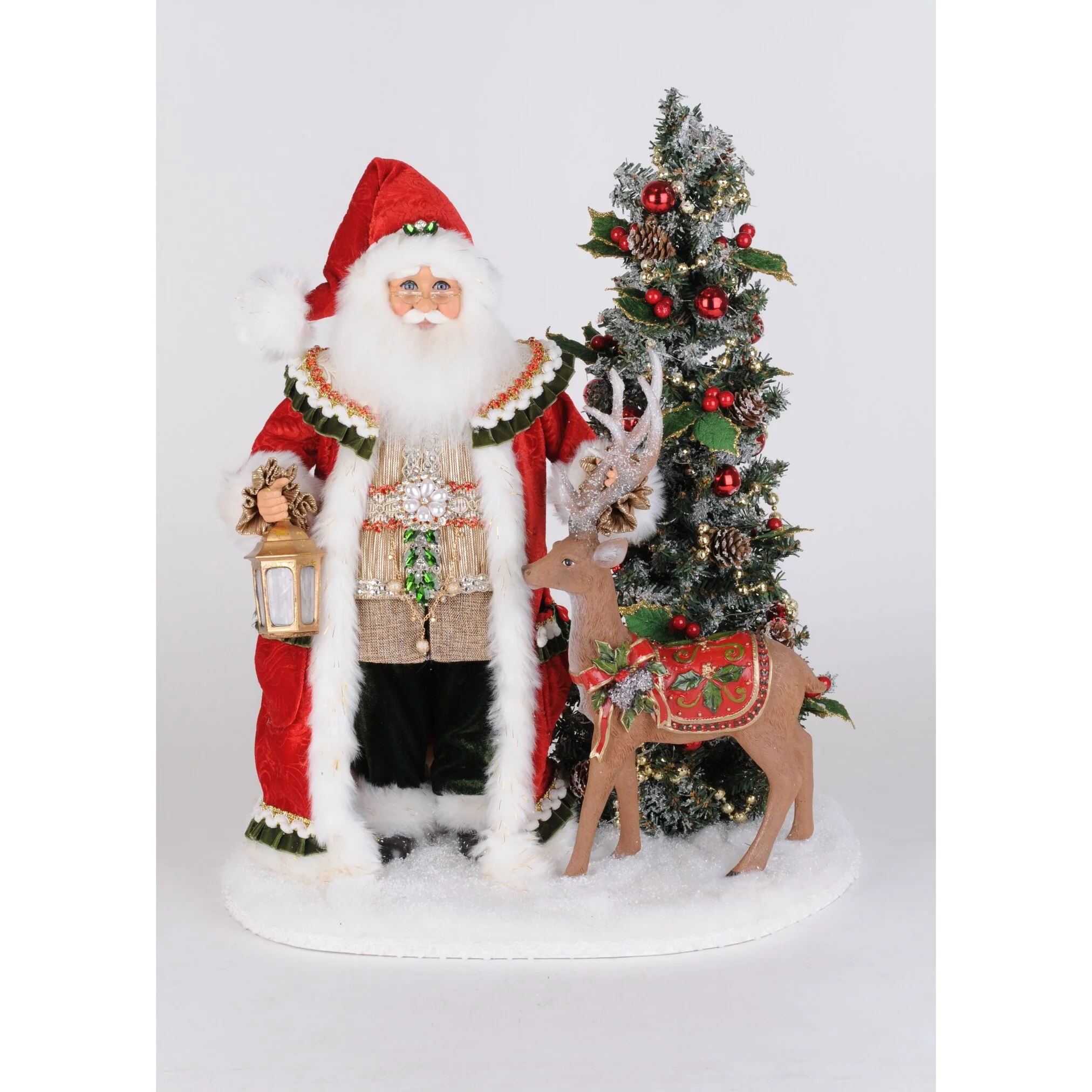 Lighted Woodland Eve of Christmas Santa Figurine, 22"