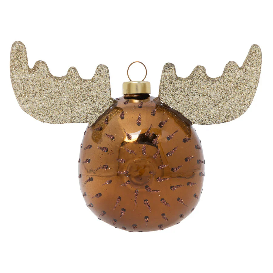 Glass Little Moose Ornament, 4.5" - Image 2