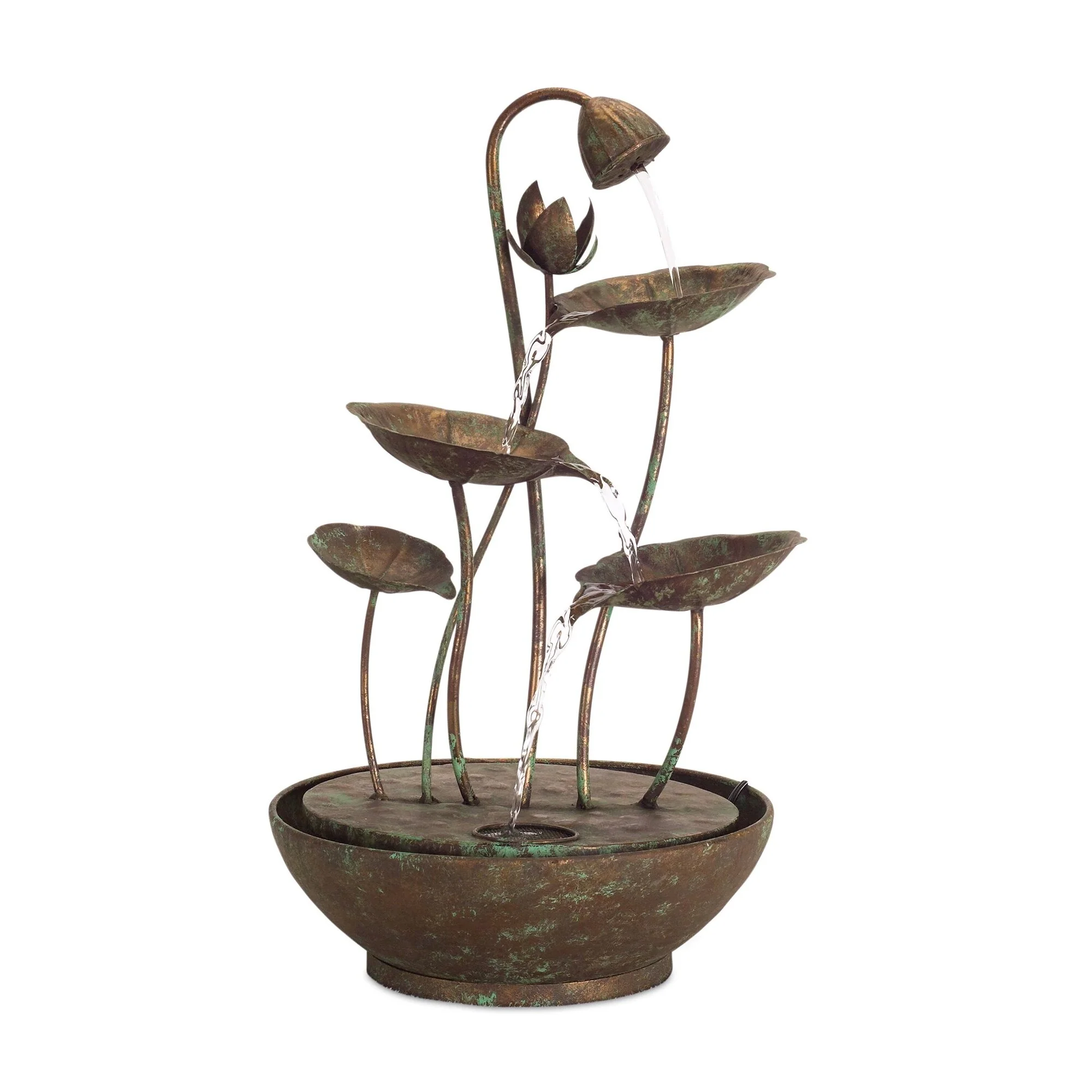 Lotus Leaf Fountain, Iron, YH1020 Pump, 19.5"