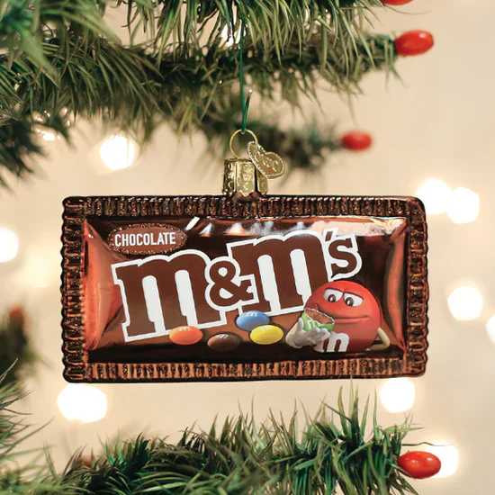 M&M's Milk Chocolate Glass Ornament, 4" - Image 3