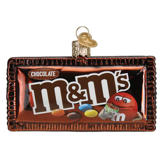 M&M's Milk Chocolate Glass Ornament, 4" - Image 4